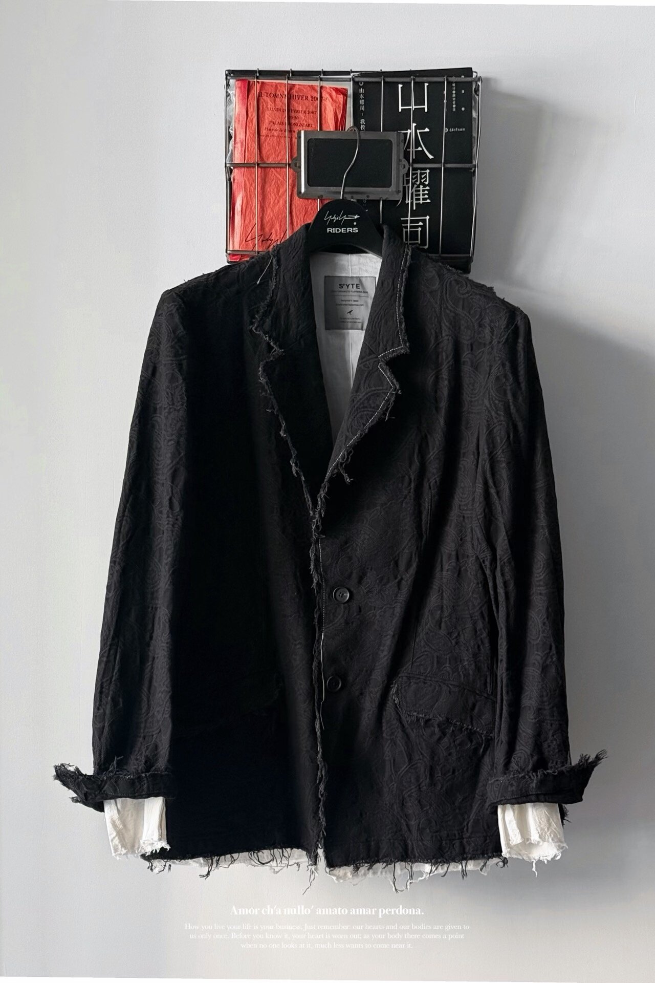 Yohji Yamamoto SYTE Frayed Textured Jacket — front
