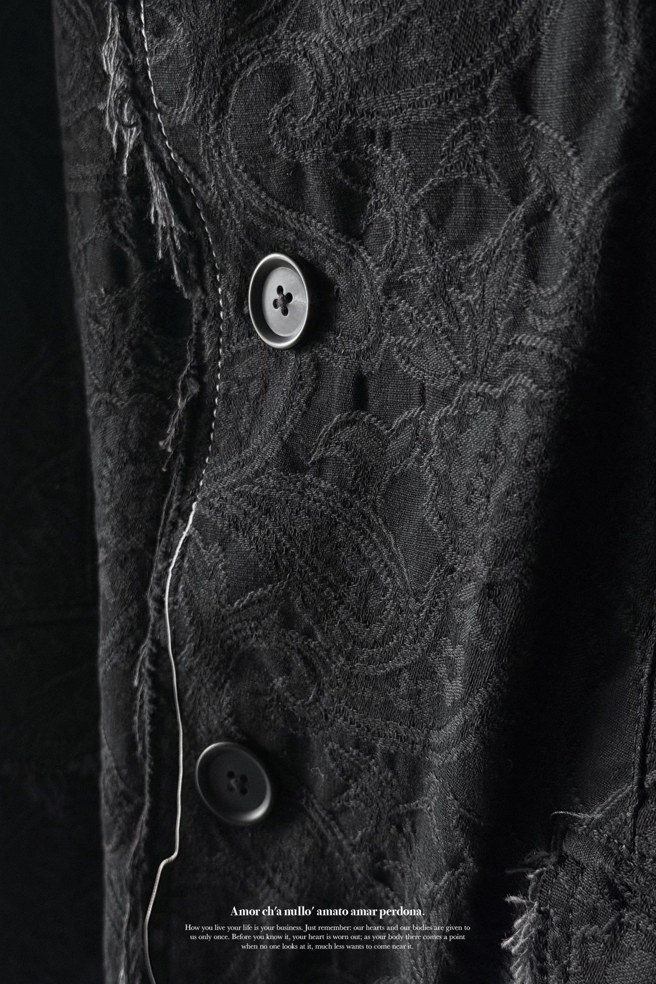 Yohji Yamamoto SYTE Frayed Textured Jacket — back