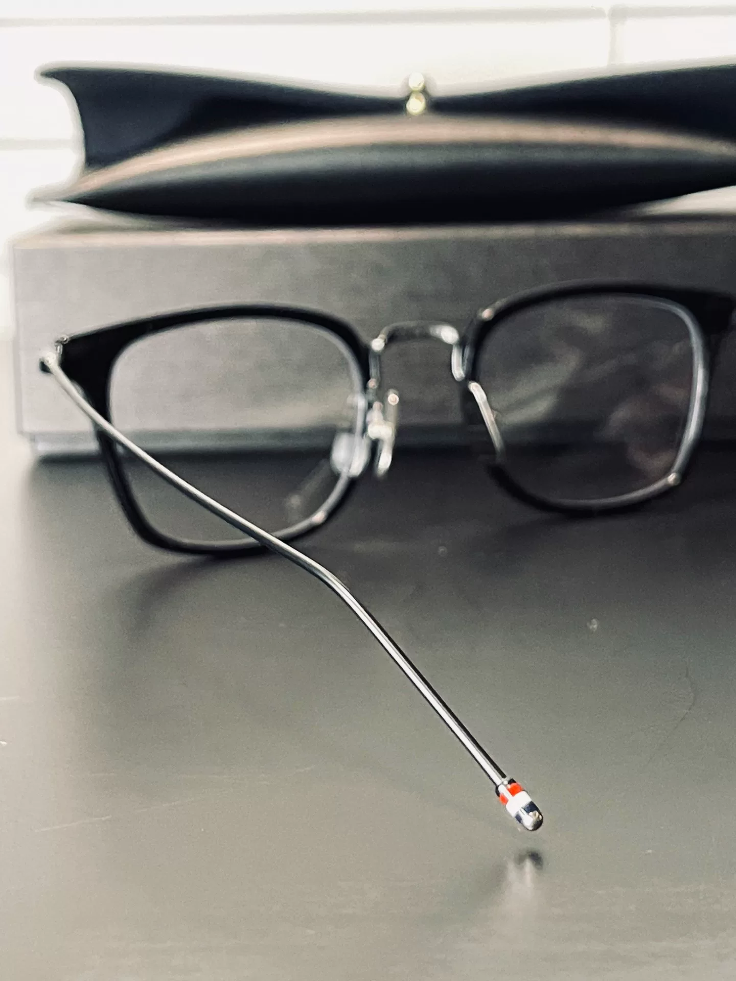 Thom Browne TBX-905 Black Square Glasses — detail