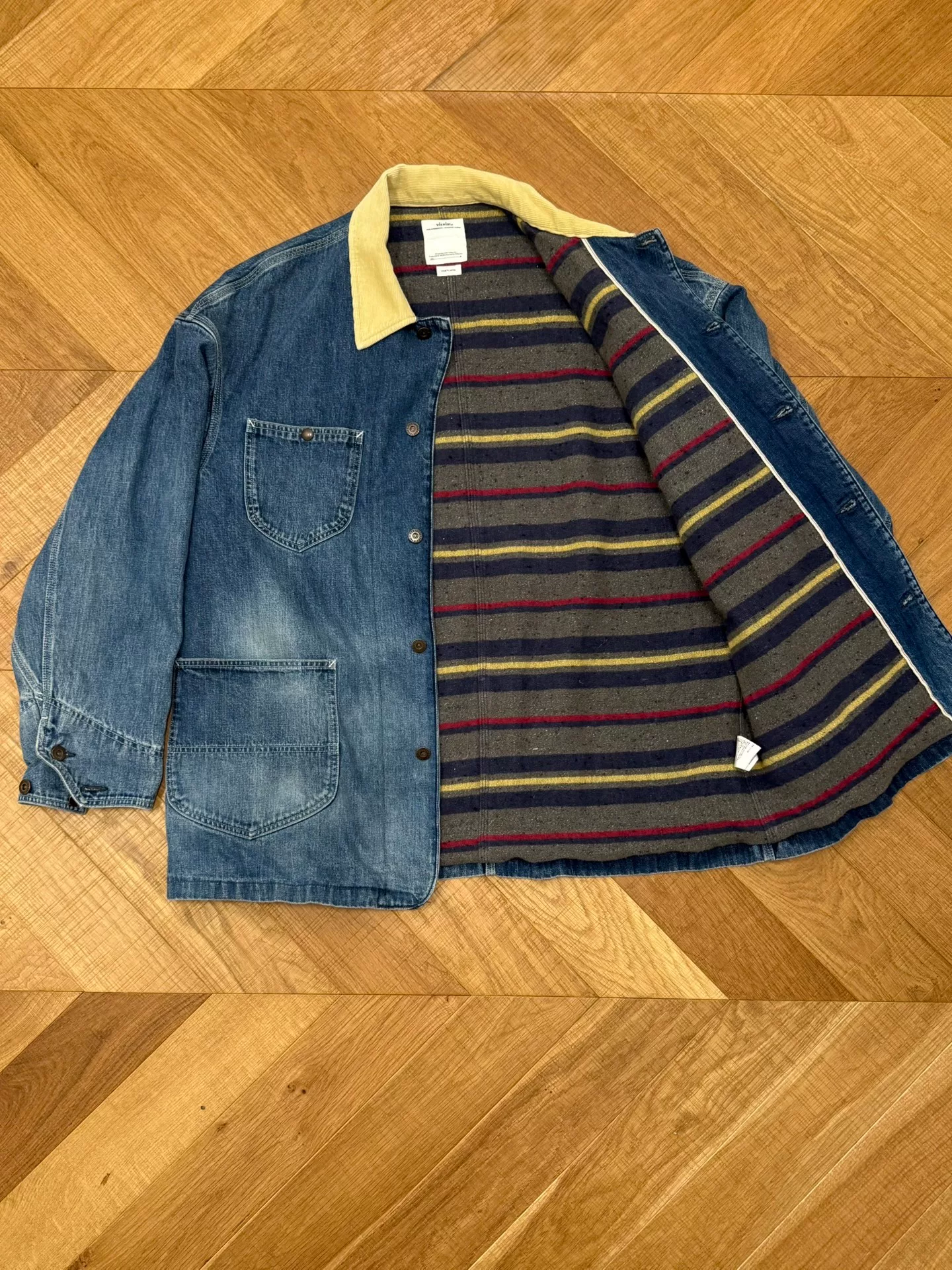 visvim 22AW Jumbo Coverall Denim Jacket — label