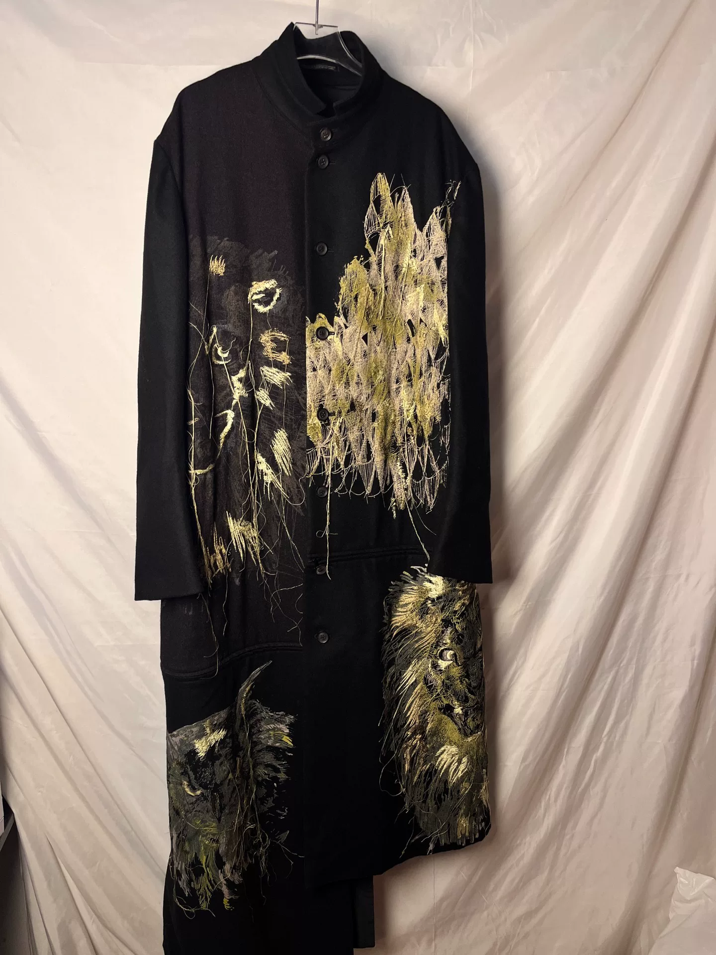 Yohji Yamamoto 19AW Animal Print Long Coat — front