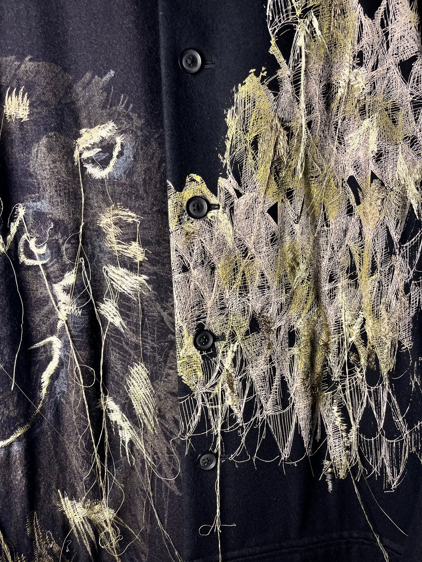 Yohji Yamamoto 19AW Animal Print Long Coat — detail