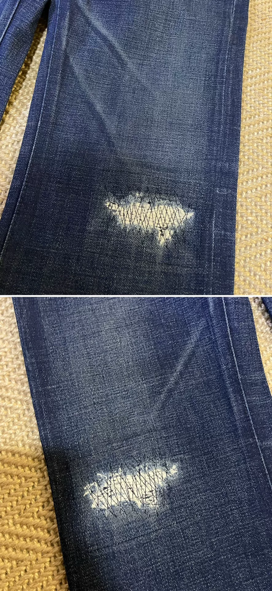 NEIGHBORHOOD Early Distressed Jeans — label