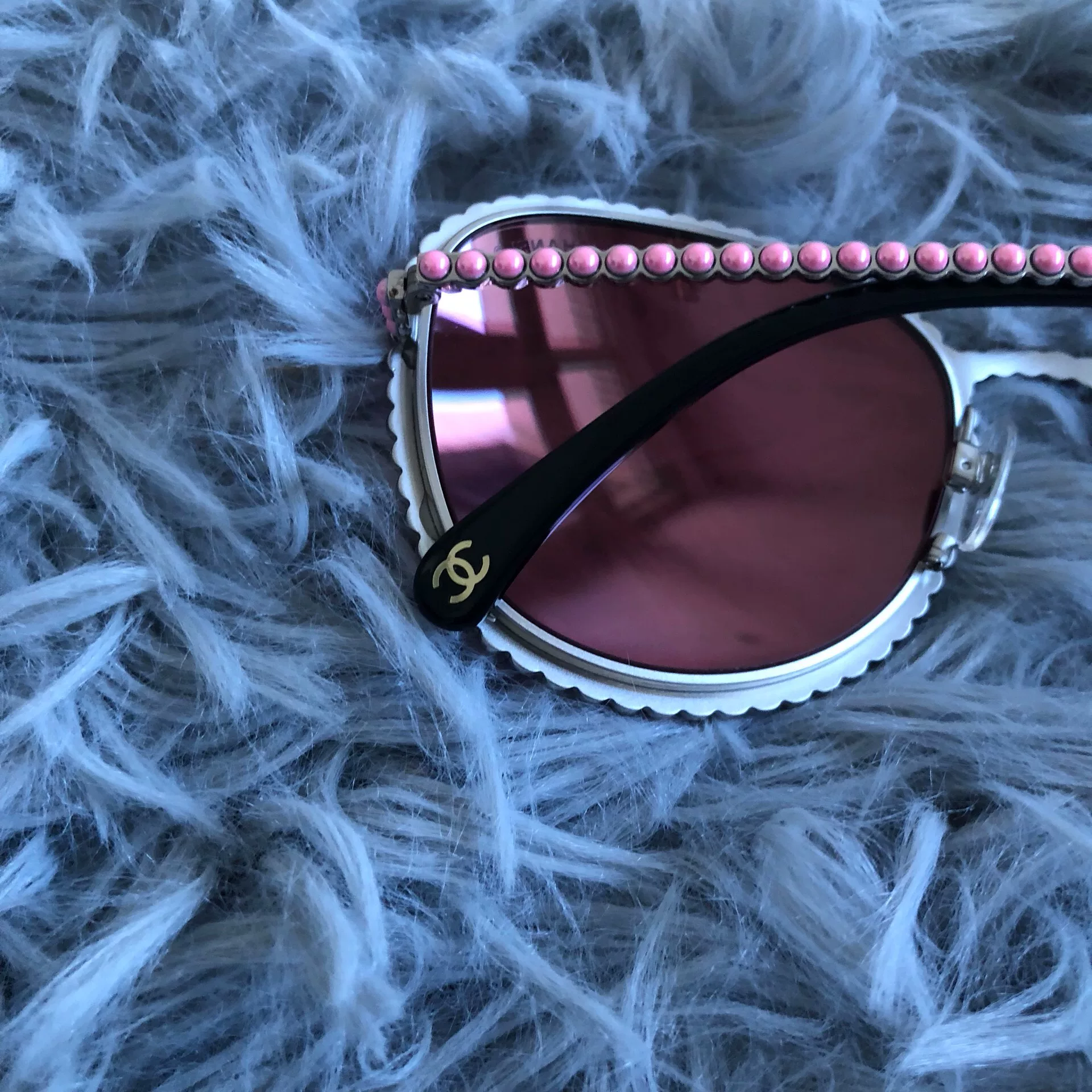 Chanel Pink Pearl Sunglasses — back