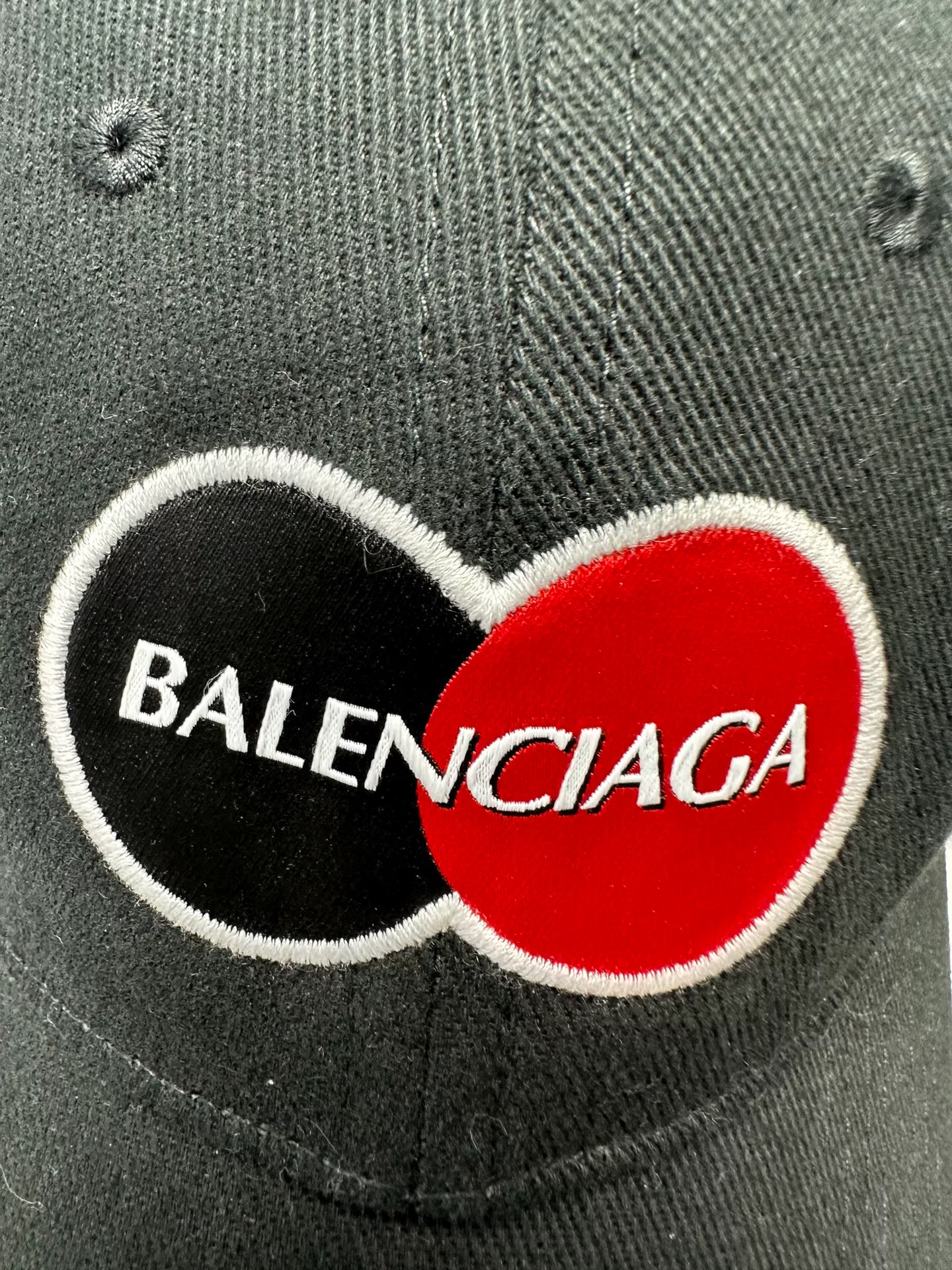 Balenciaga Black Logo Baseball Cap — front