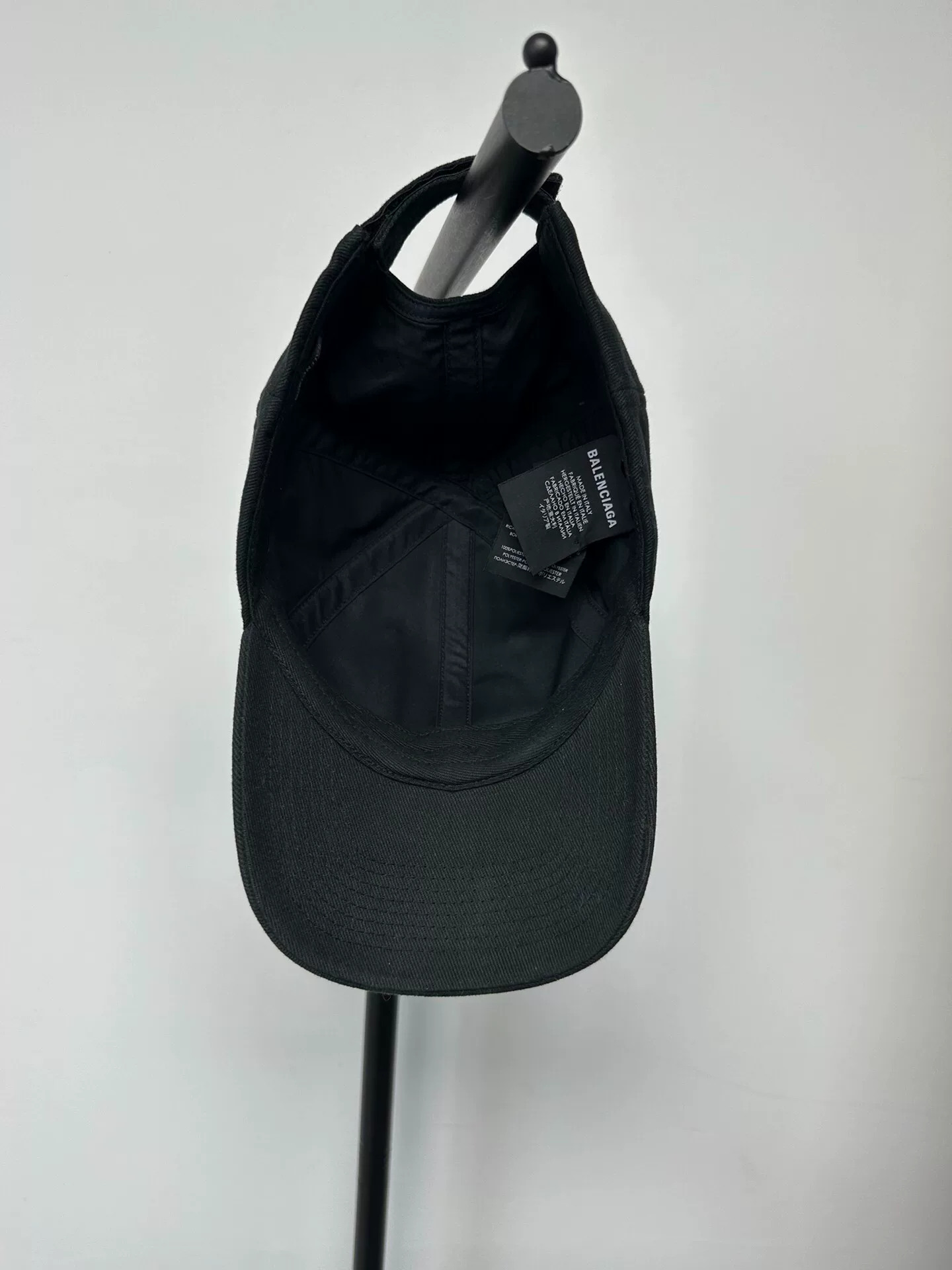 Balenciaga Black Logo Baseball Cap — back