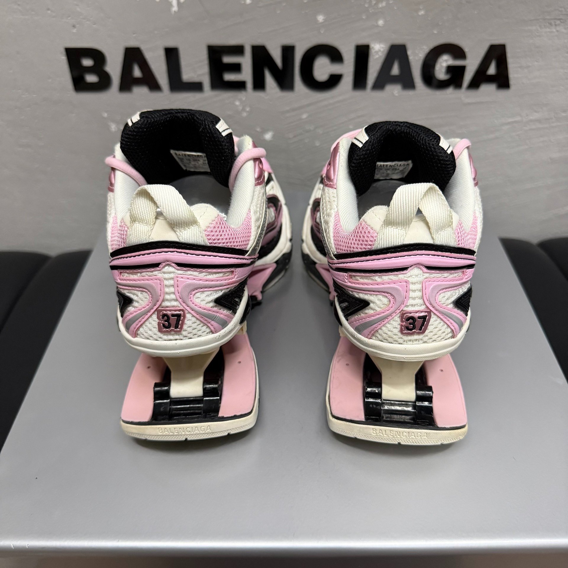 Balenciaga X-Pander Pink White Sneakers — label
