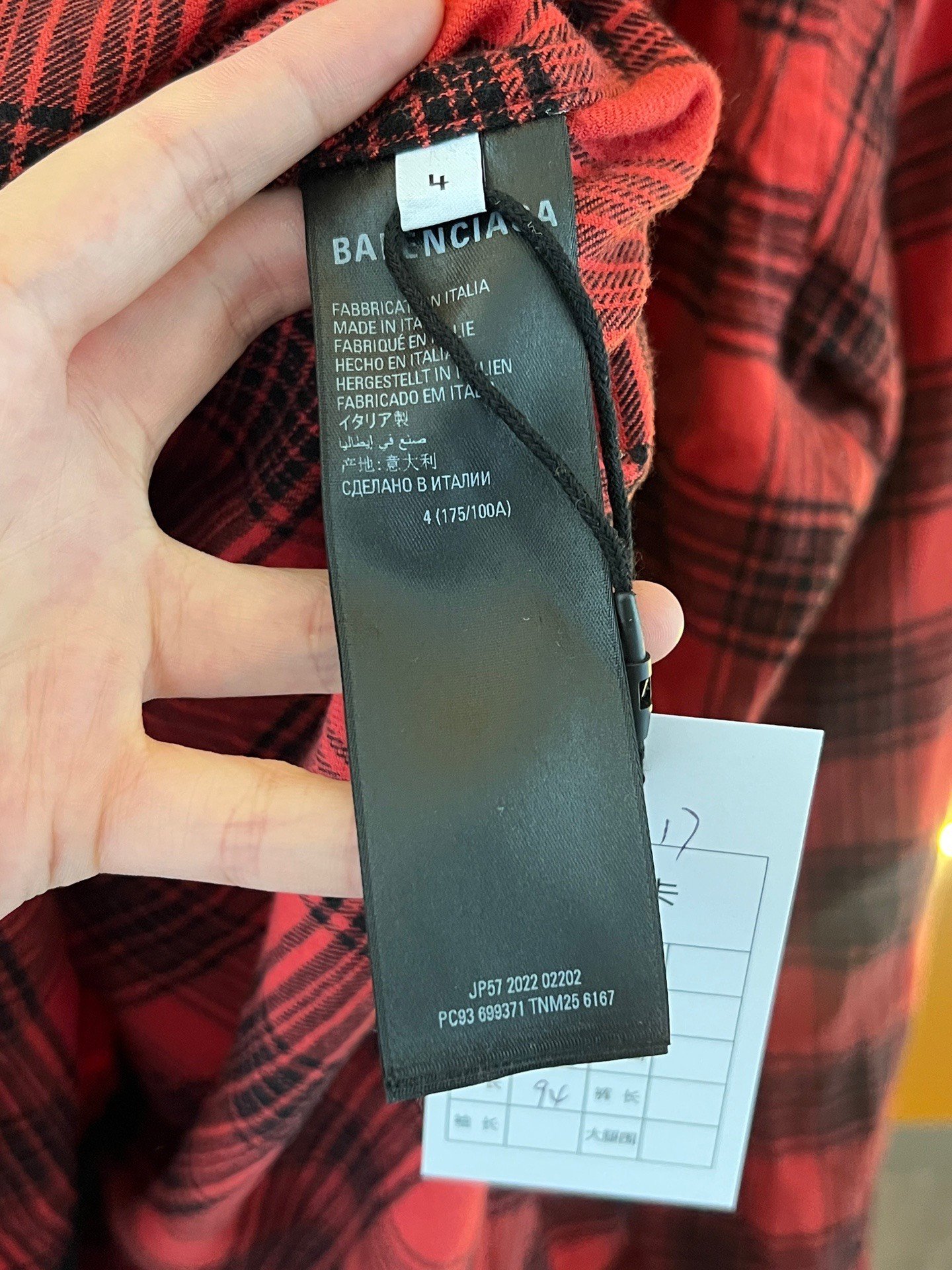 Balenciaga Plaid Flannel Fake Two-Piece — back
