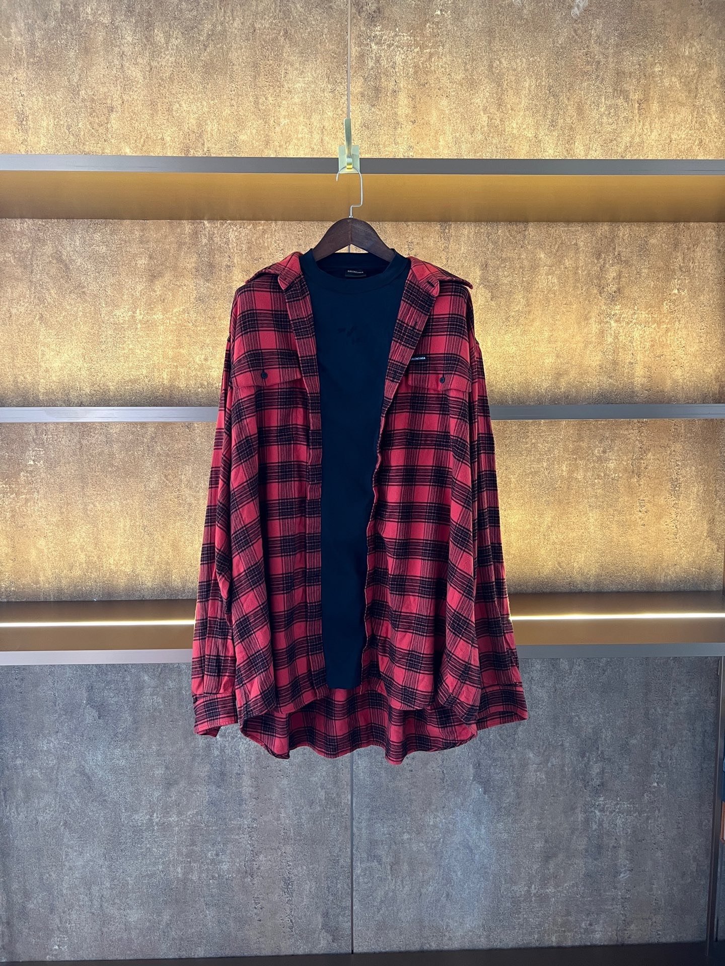 Balenciaga Plaid Flannel Fake Two-Piece