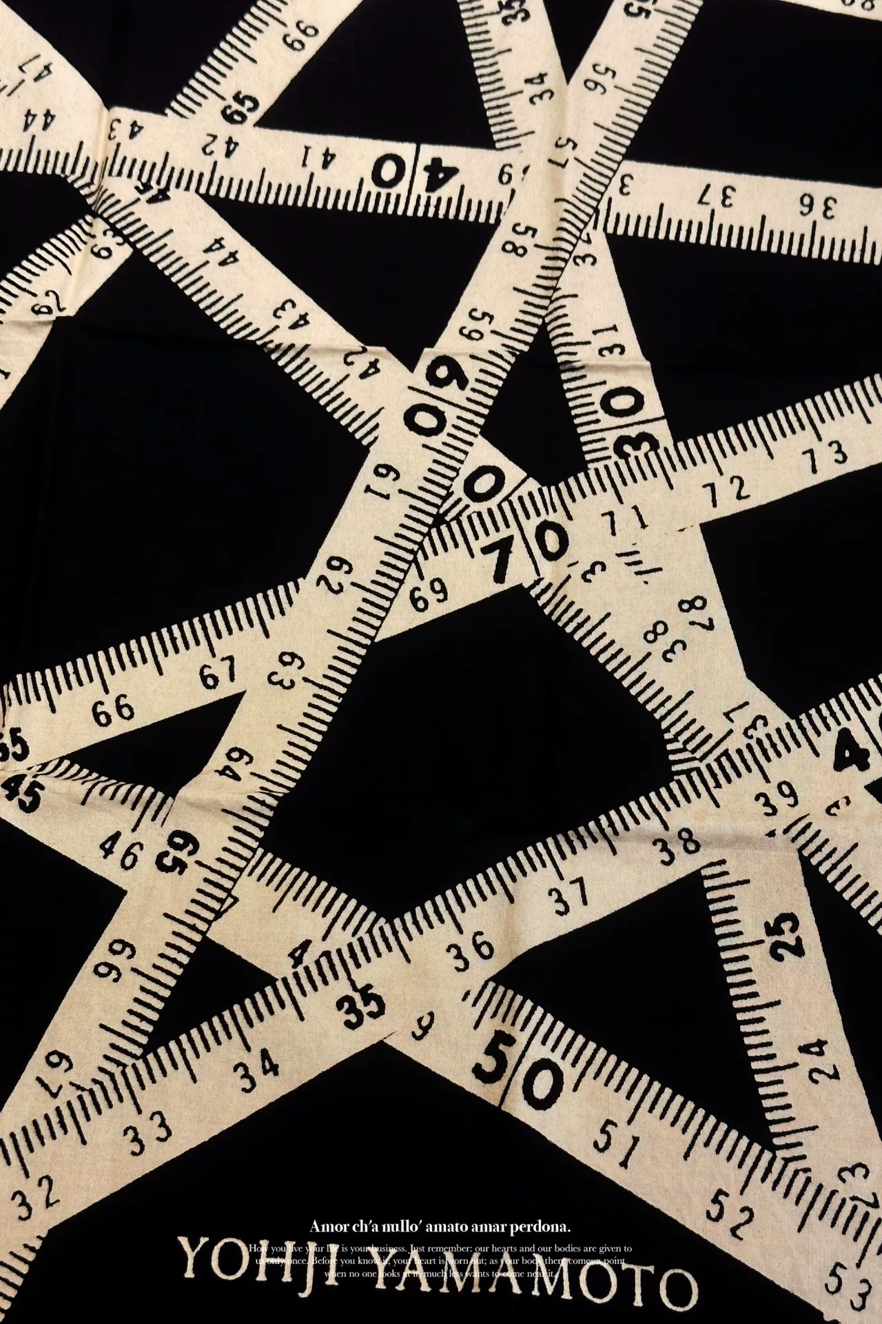 Yohji Yamamoto 95AW Archive Ruler Scarf — label