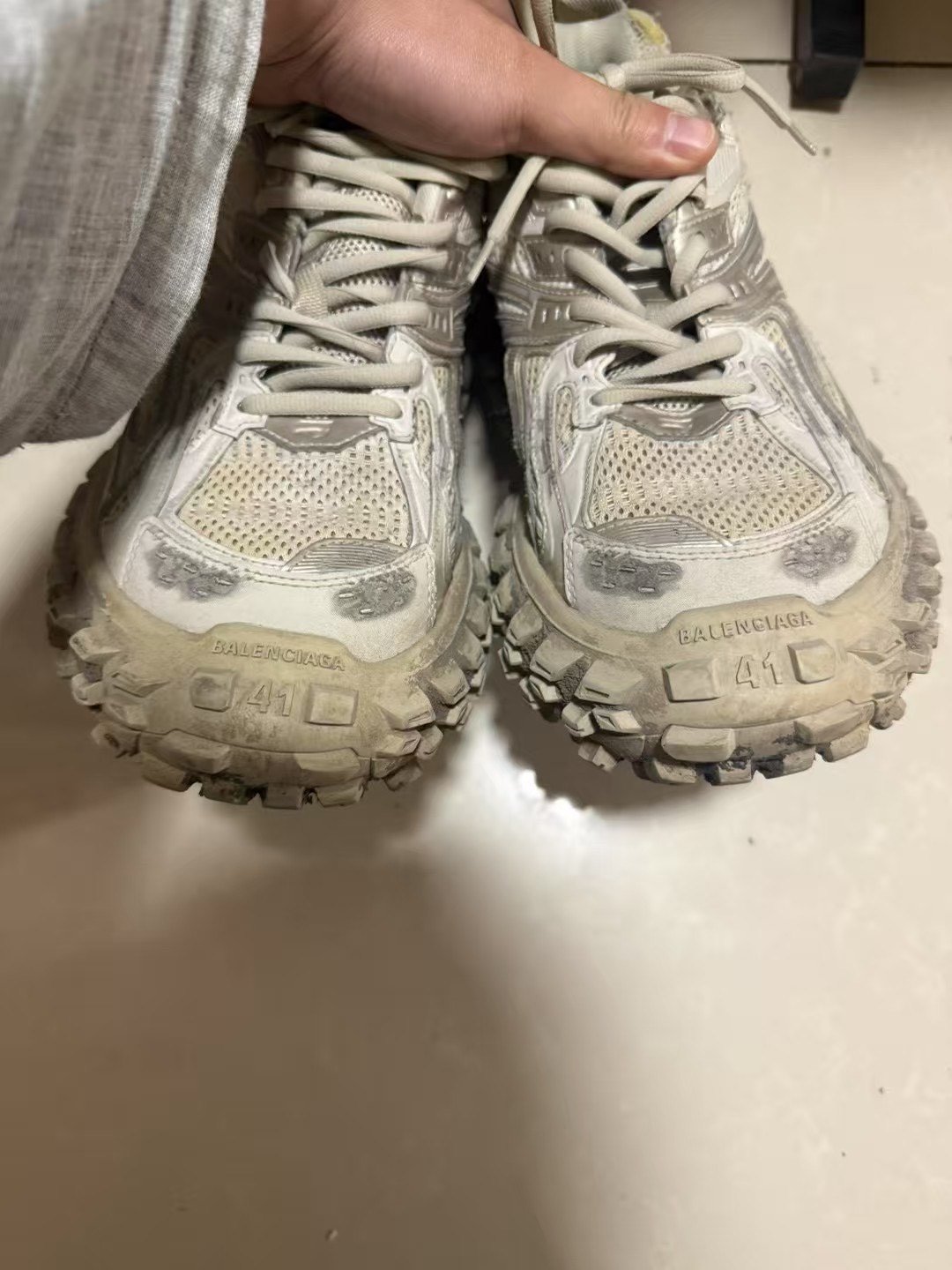 Balenciaga Mud-Dyed Runway Sneakers — detail