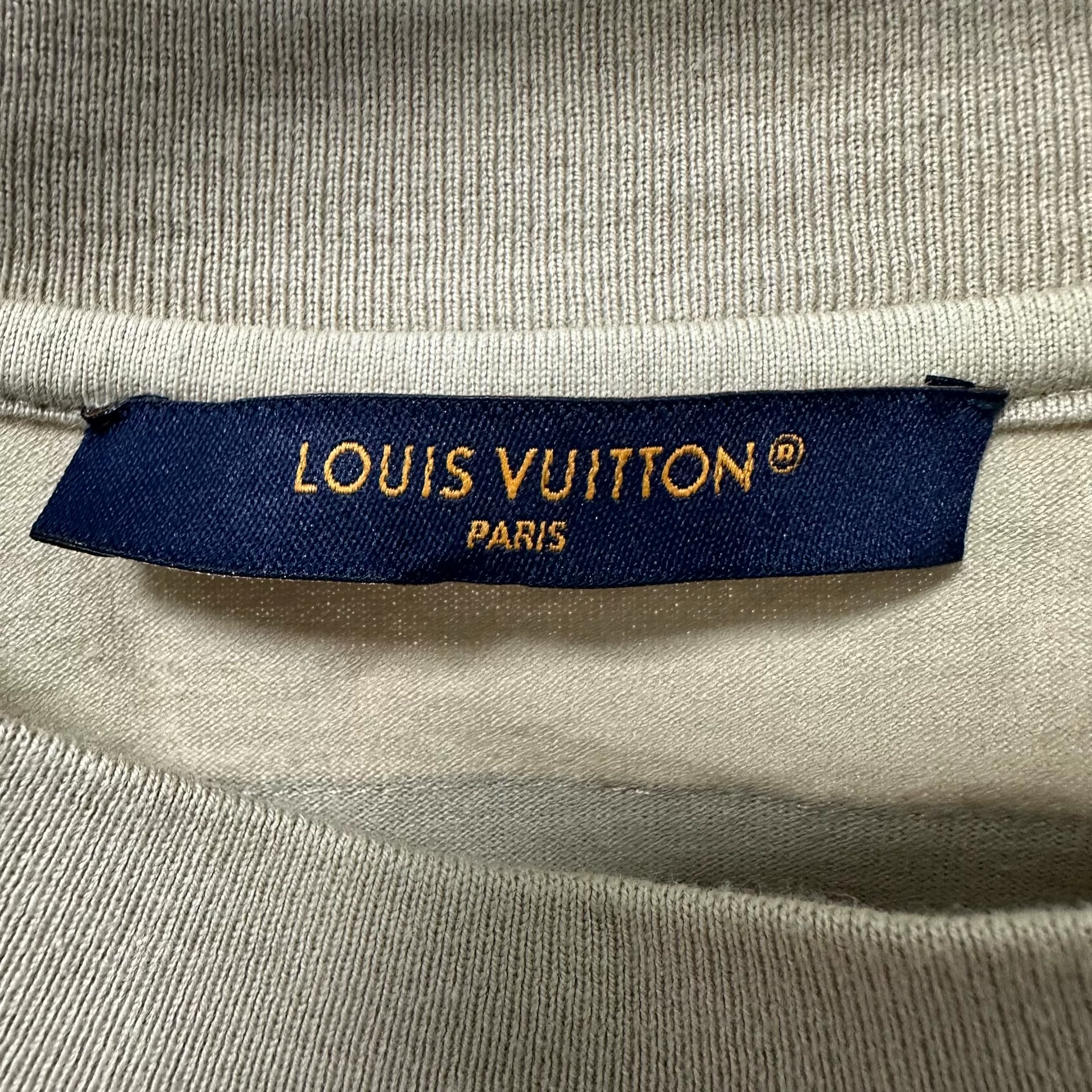 Louis Vuitton Khaki Embossed Logo T-shirt — front