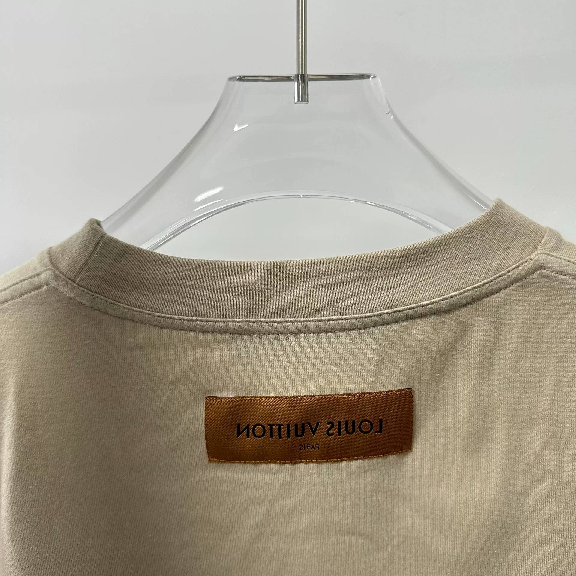 Louis Vuitton Khaki Embossed Logo T-shirt — back