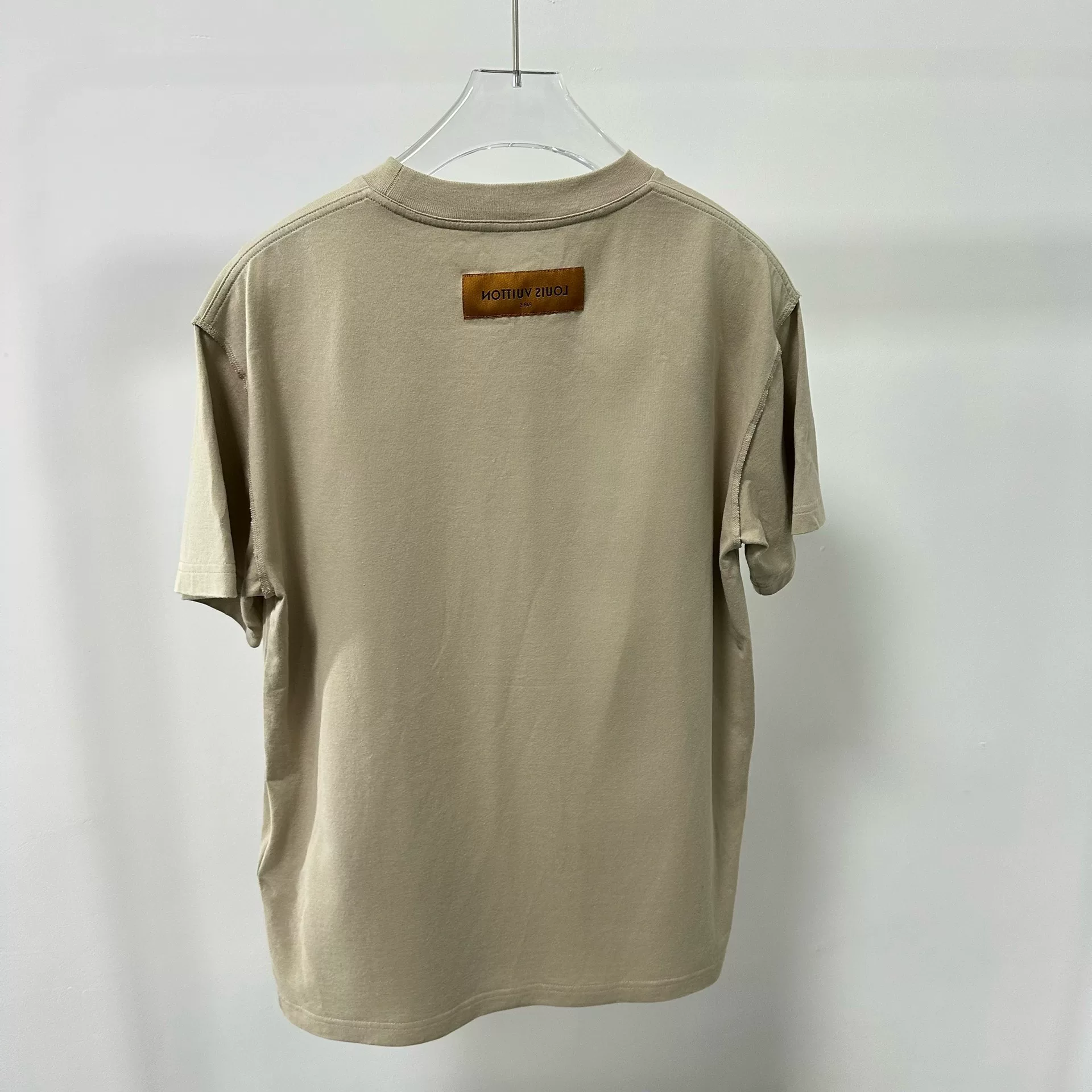 Louis Vuitton Khaki Embossed Logo T-shirt — detail