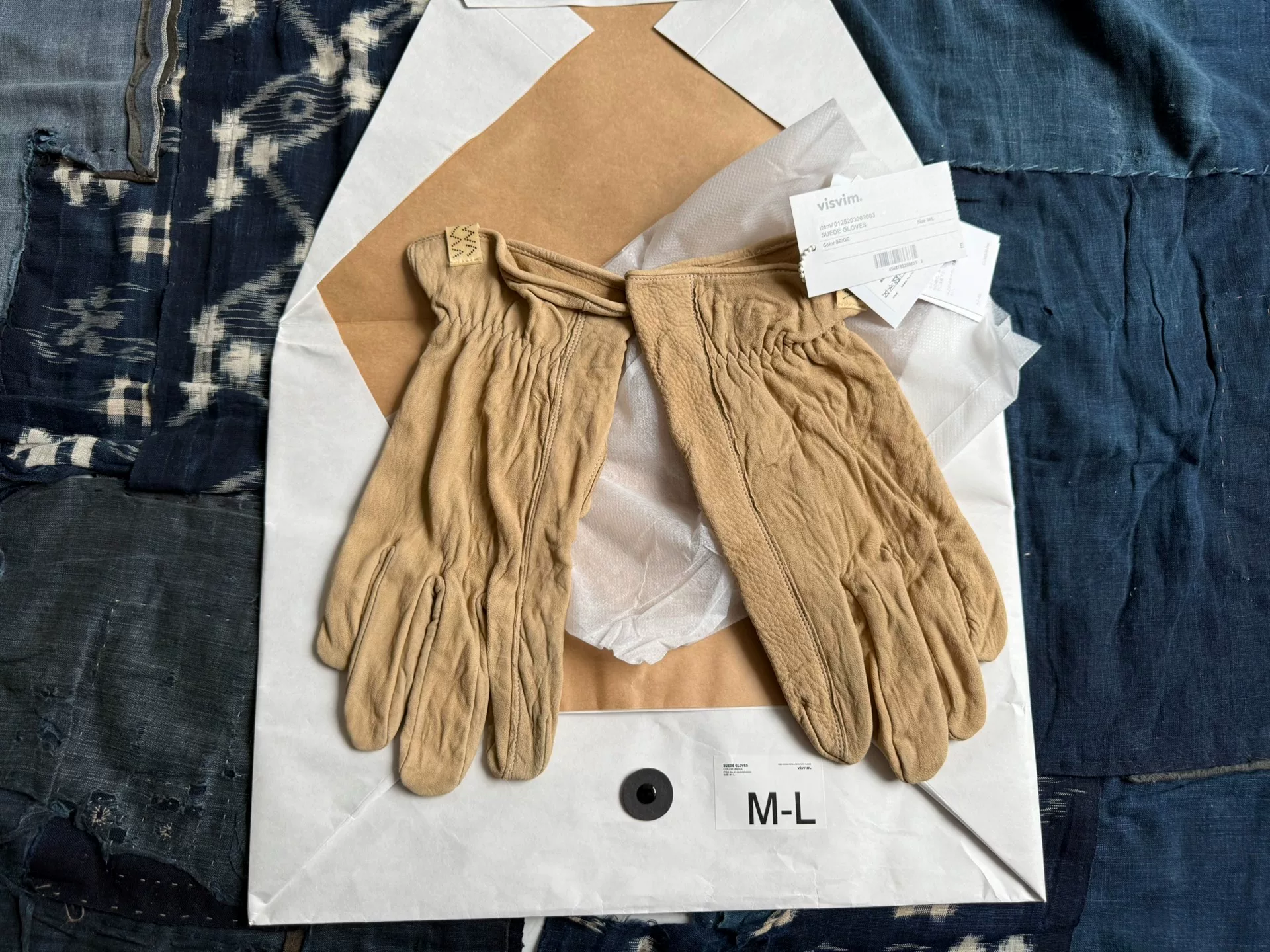 VISVIM 25AW Distressed Suede Motorcycle Gloves