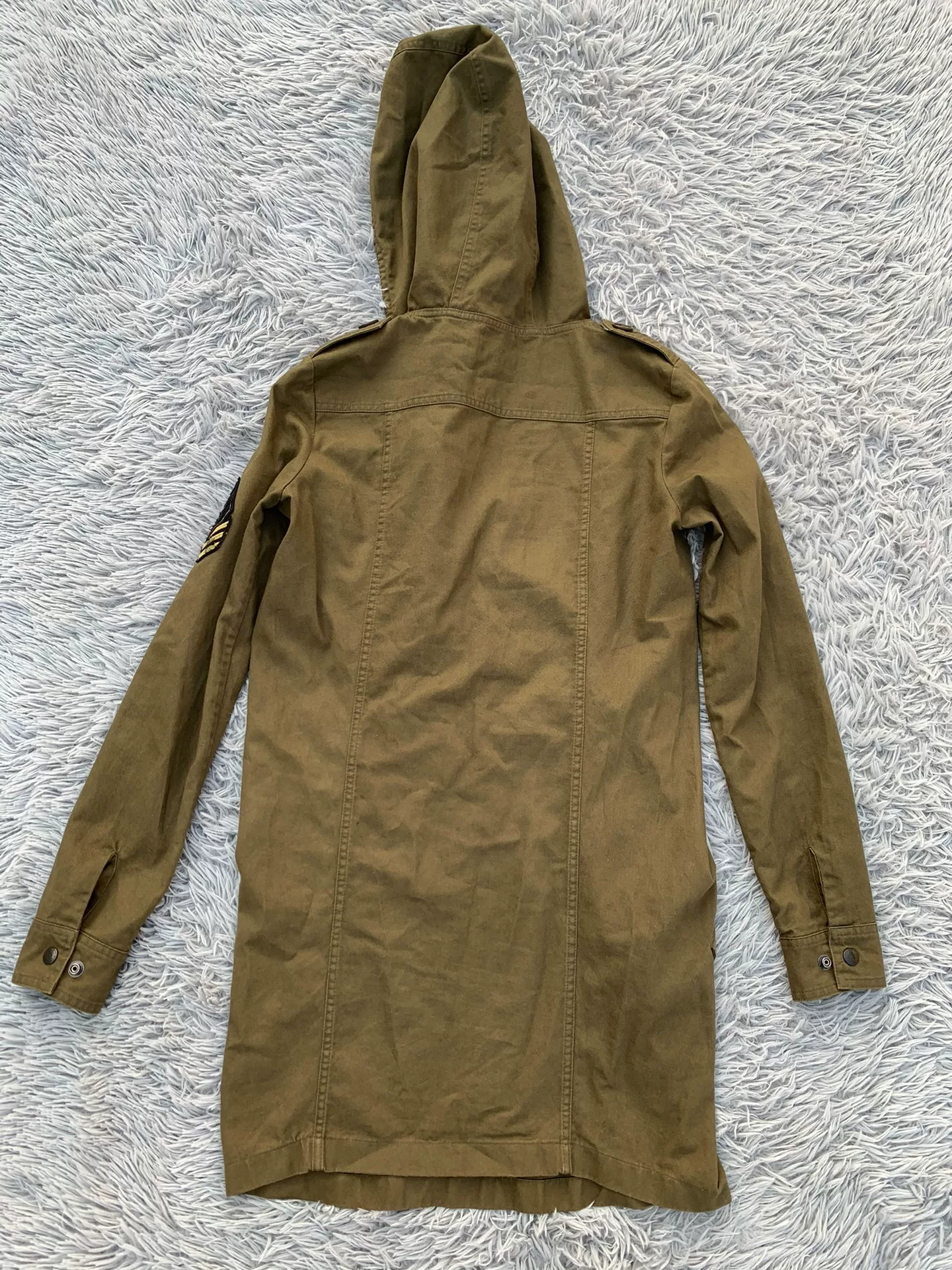 Saint Laurent Army Green Trench Coat — back
