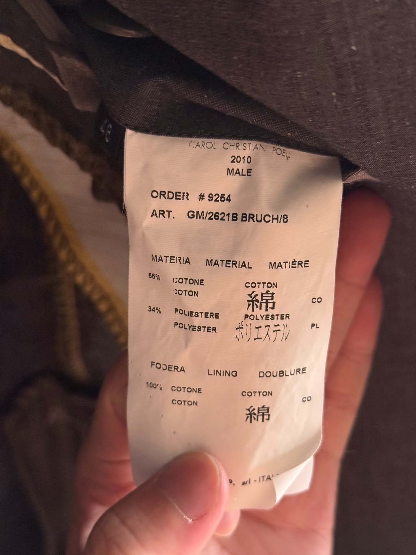 Carol Christian Poell 2621B Jacket — label