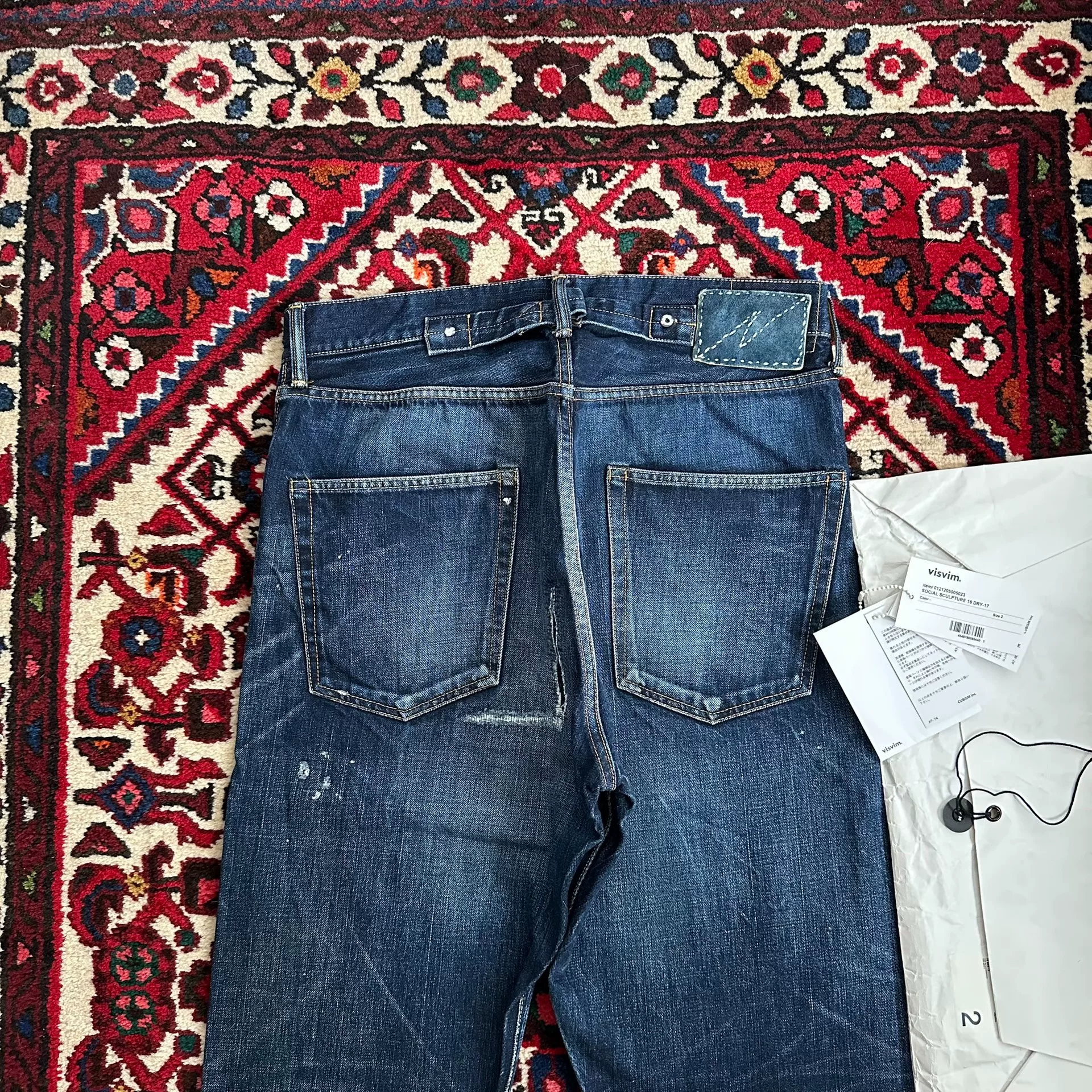 VISVIM 16 DRY17 Washed Splatter Jeans — back