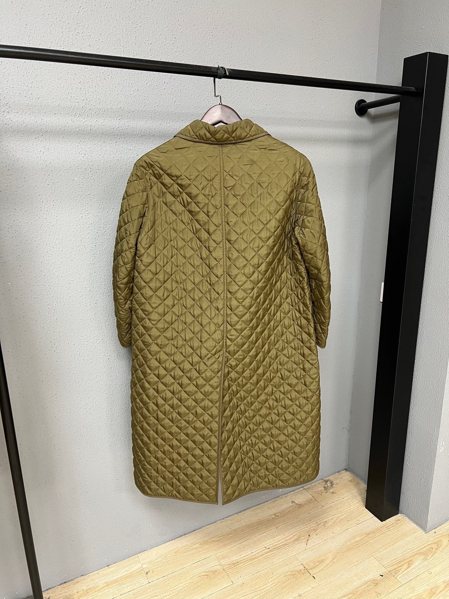 Dior Military Green Diamond Quilted Cotton Coat — front