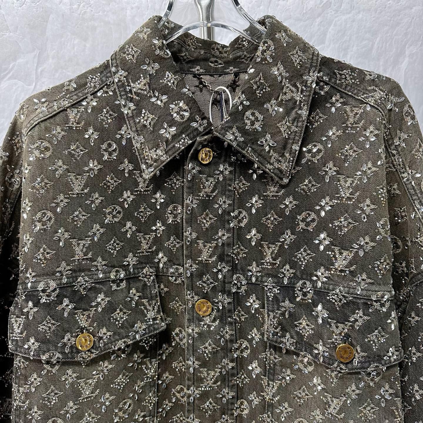 Louis Vuitton Rhinestone Denim Jacket J02427 — front