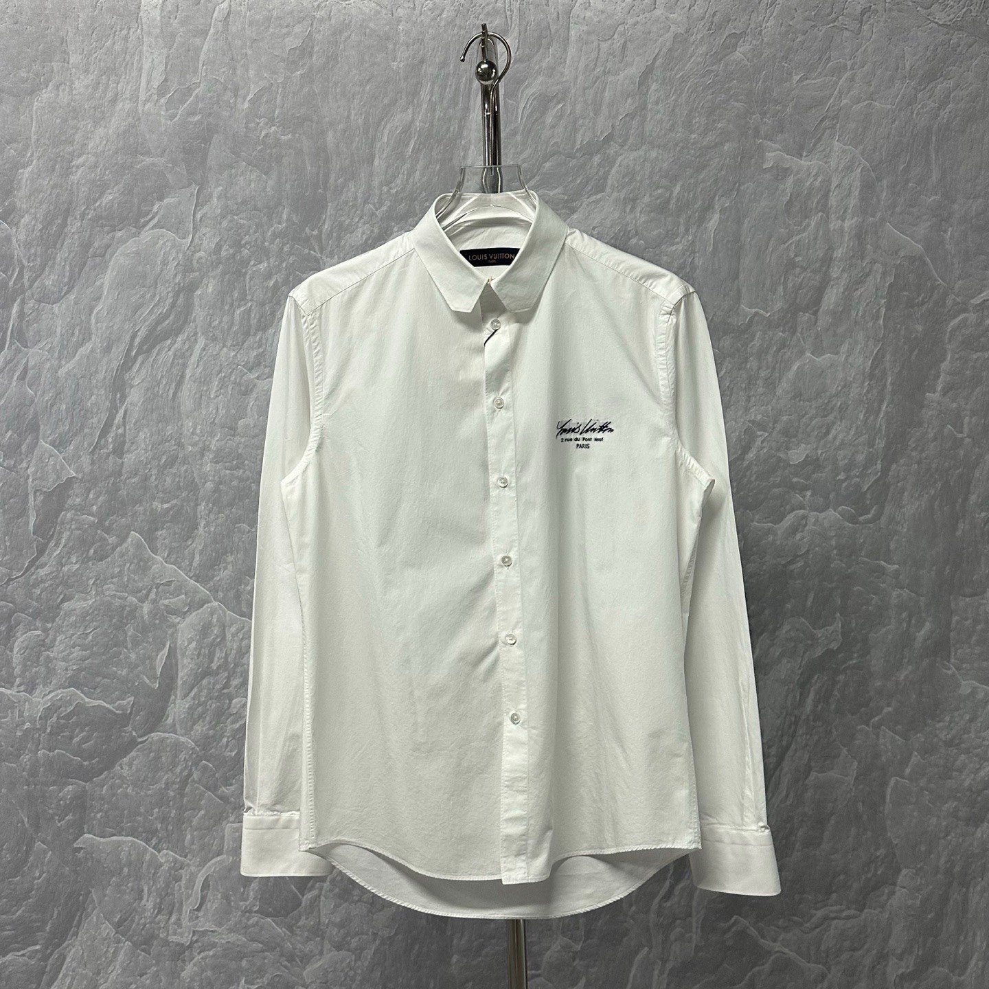 Louis Vuitton Embroidered Logo Long Sleeve Shirt M