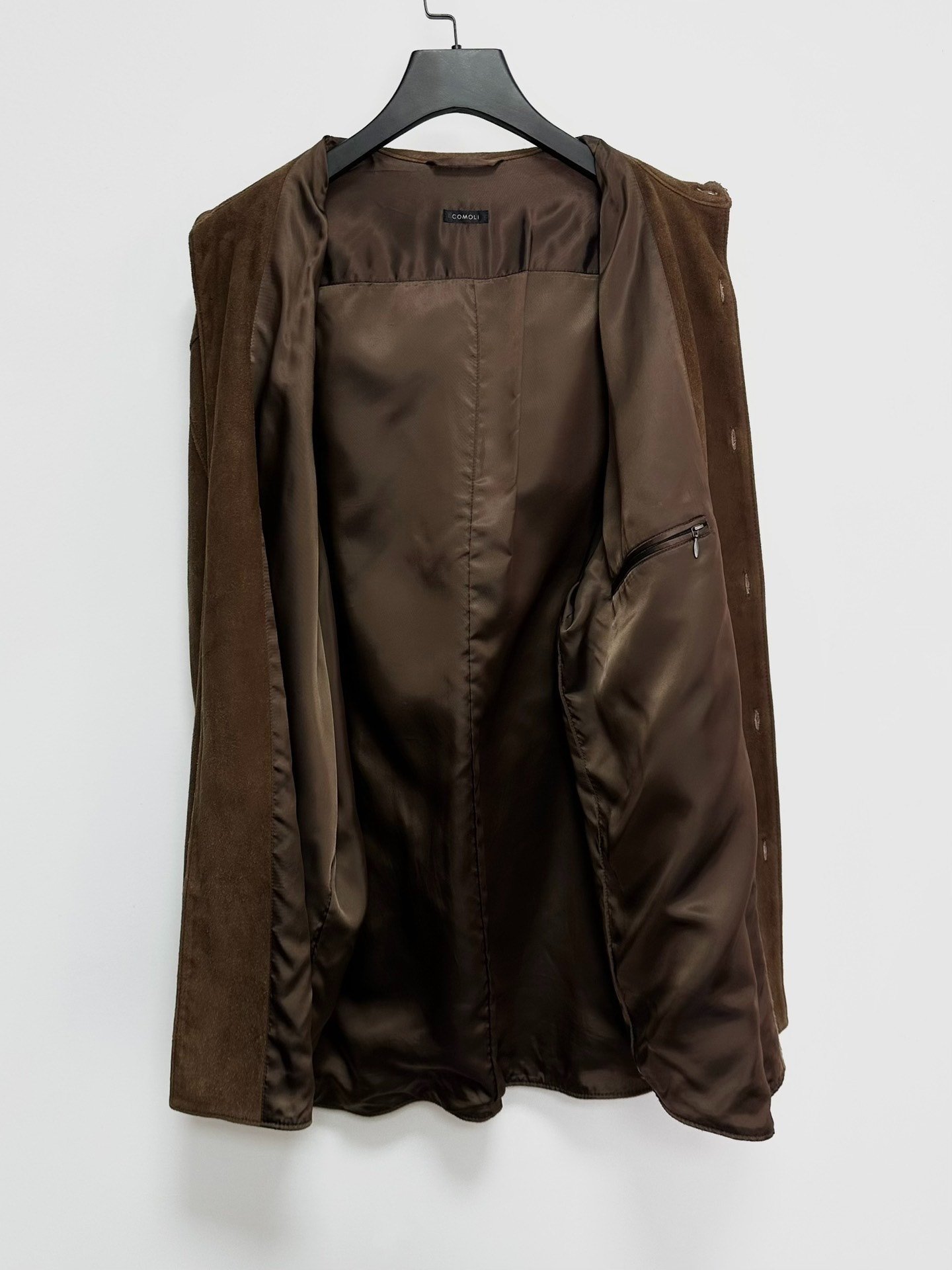 comoli Dark Brown Deerskin Shirt — back