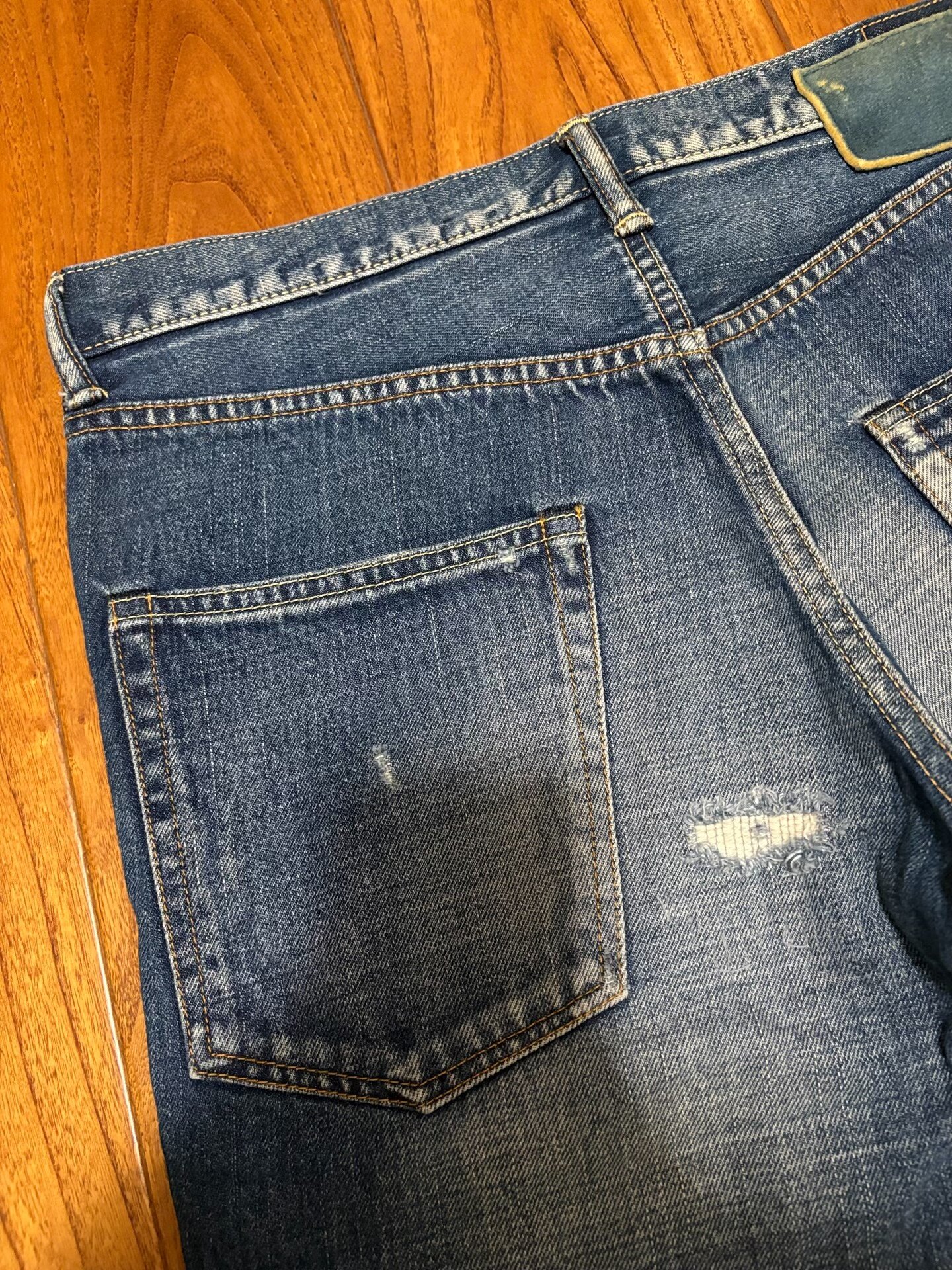 VISVIM 03D5 Washed Distressed Jeans — back