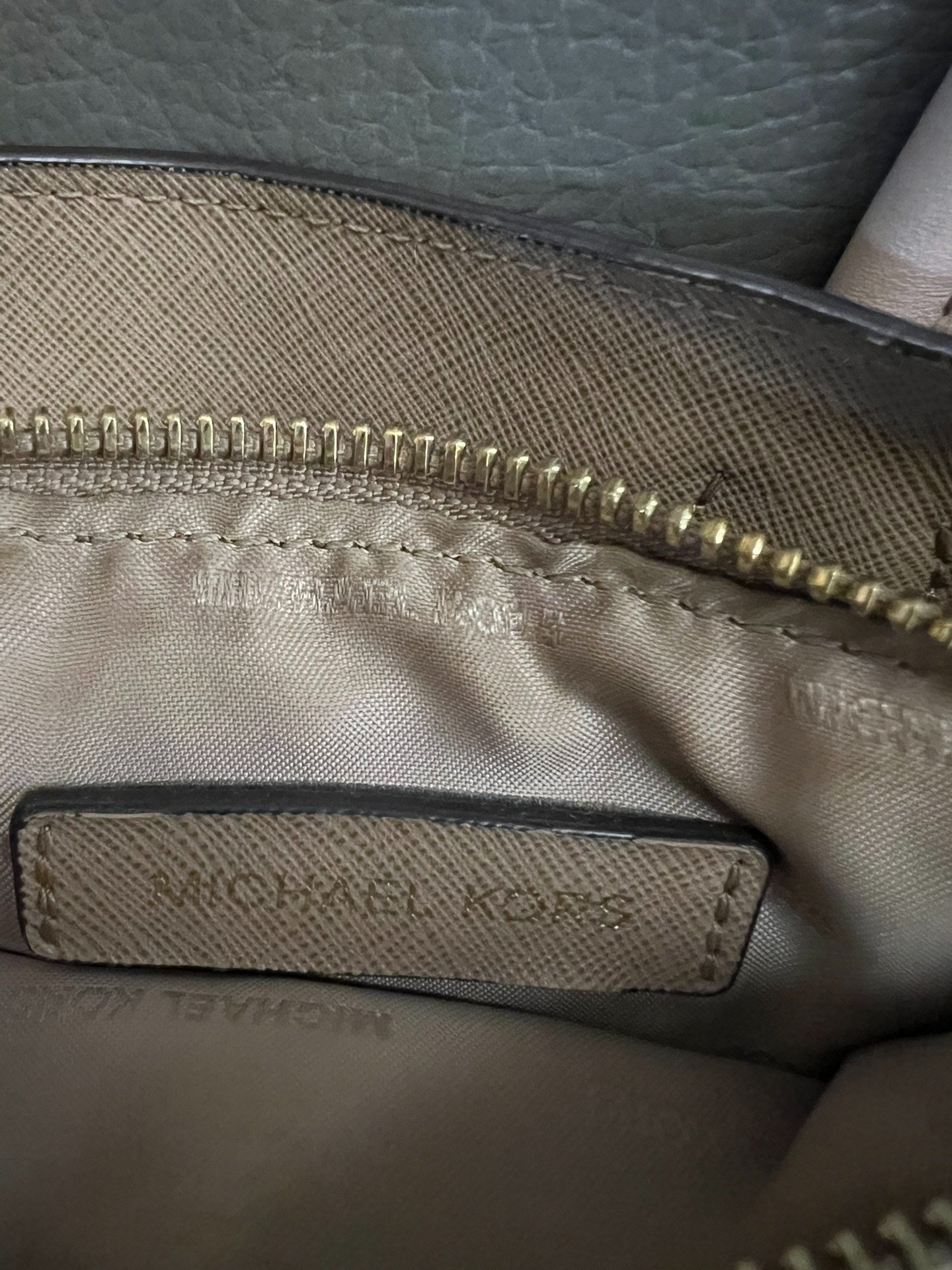Michael Kors Light Pink Small Square Bag — label