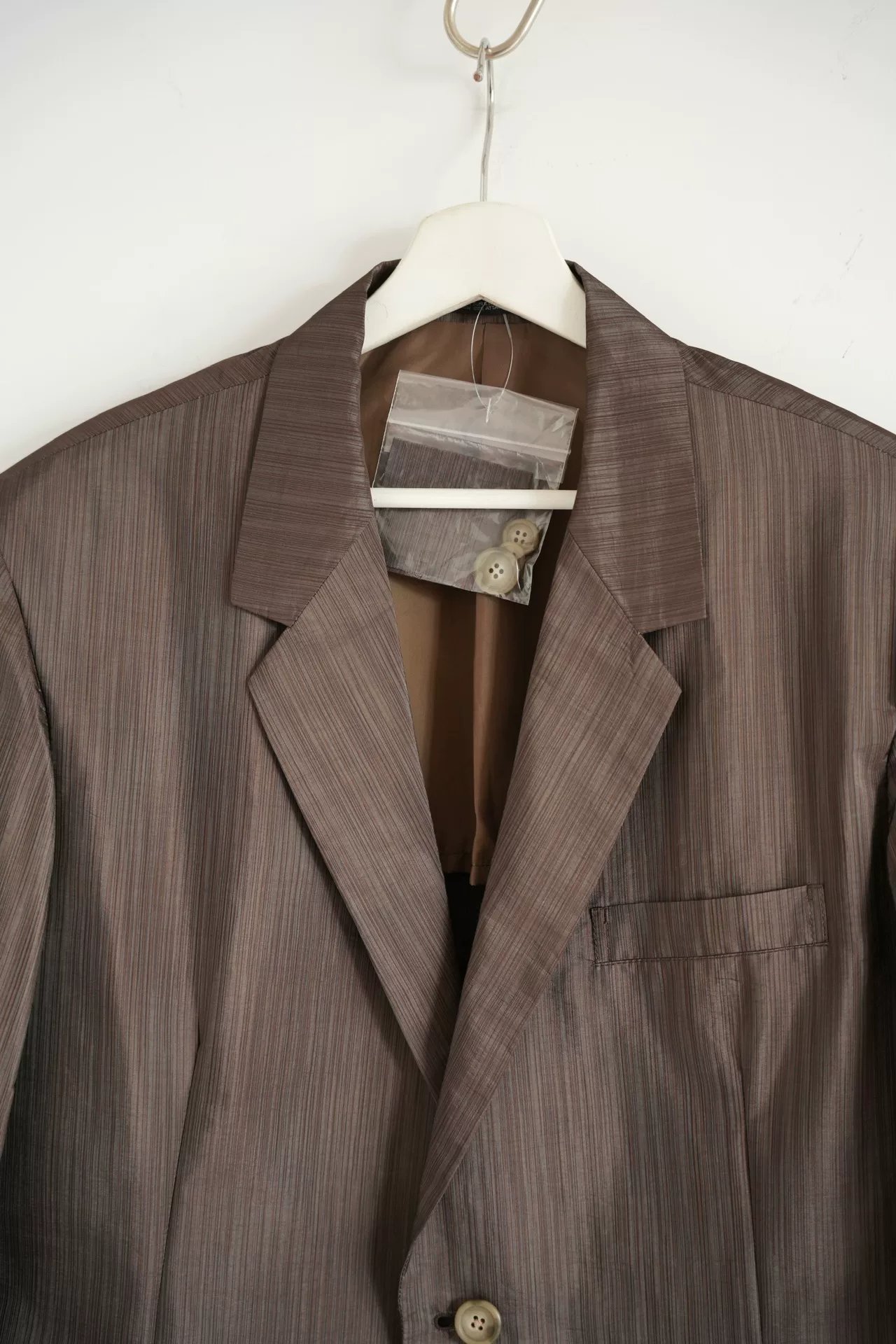 Yohji Yamamoto 92SS Brown Striped Blazer — detail