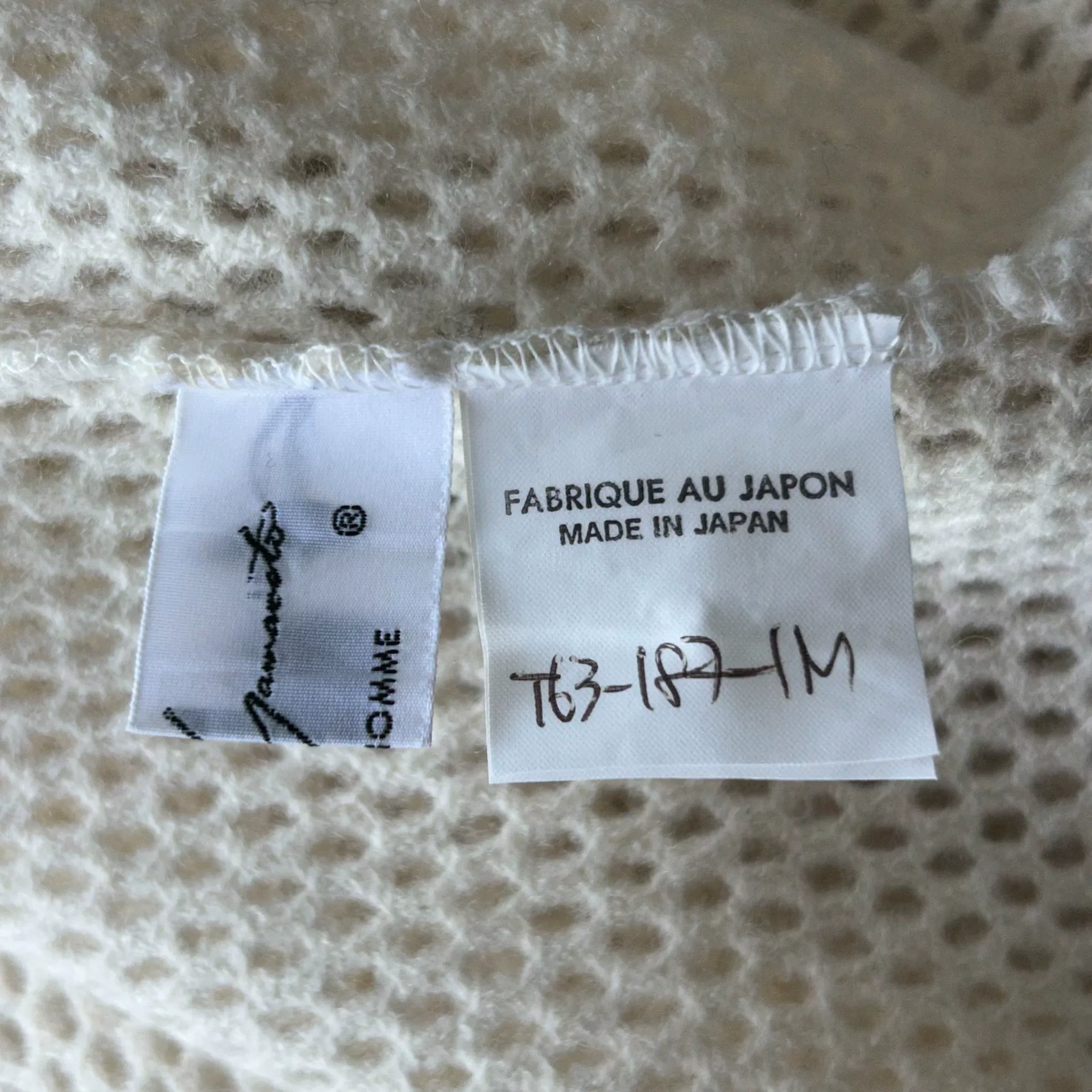 Yohji Yamamoto 91ss Woven Mesh Shirt — label