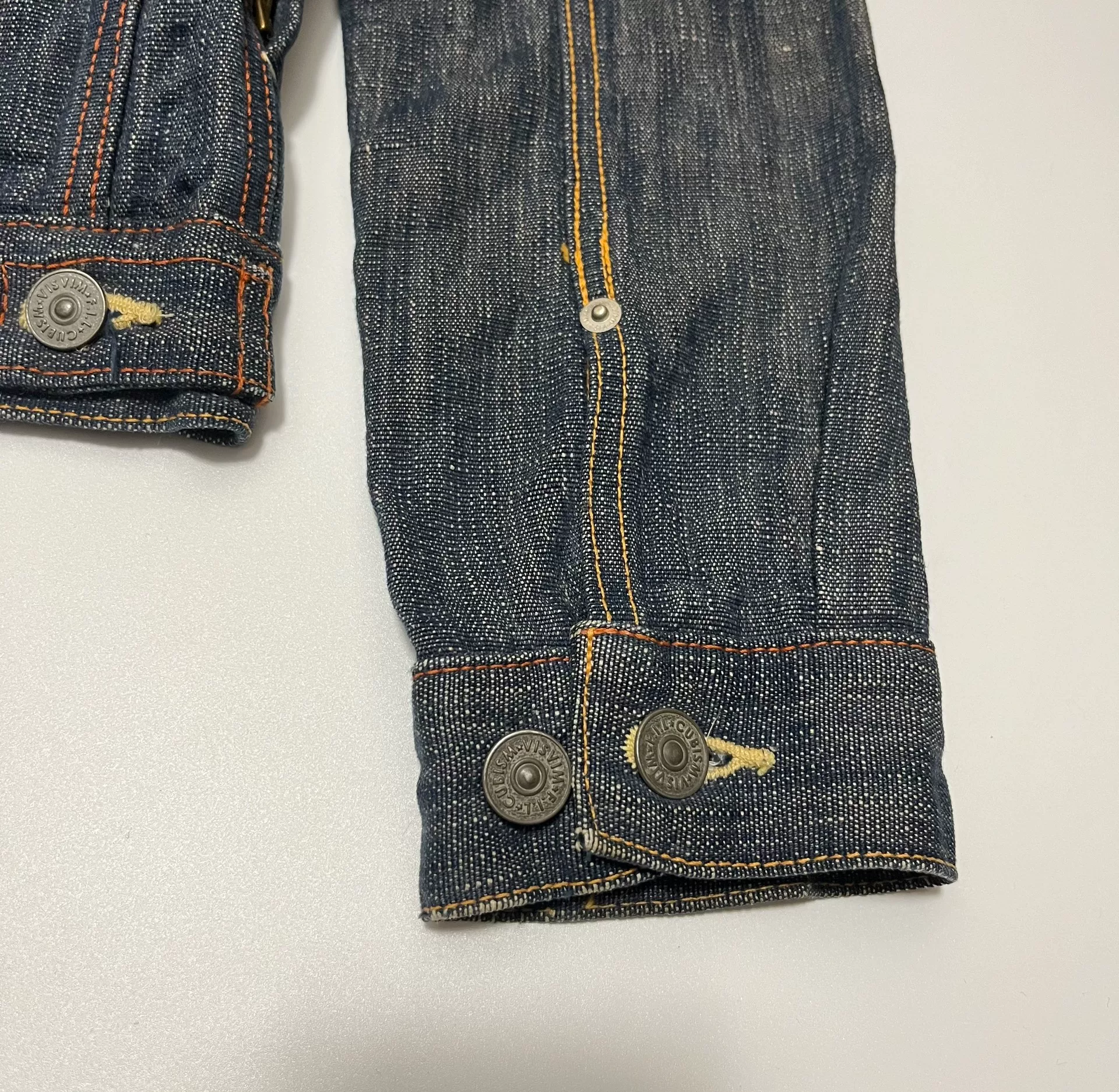Visvim ICT 102 Dark Denim Jacket — label