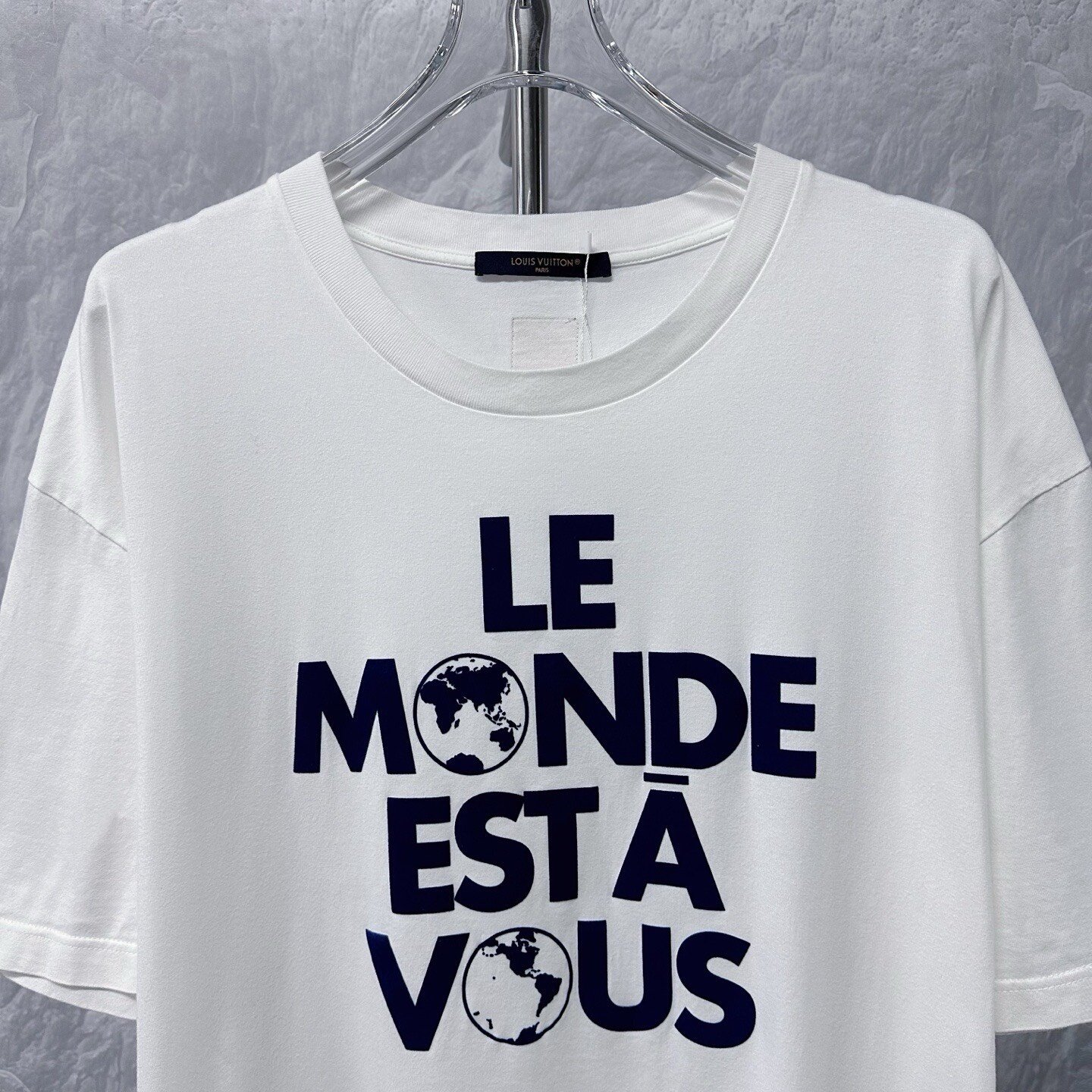 Louis Vuitton SS25 World Earth Flocked Print Tee — front