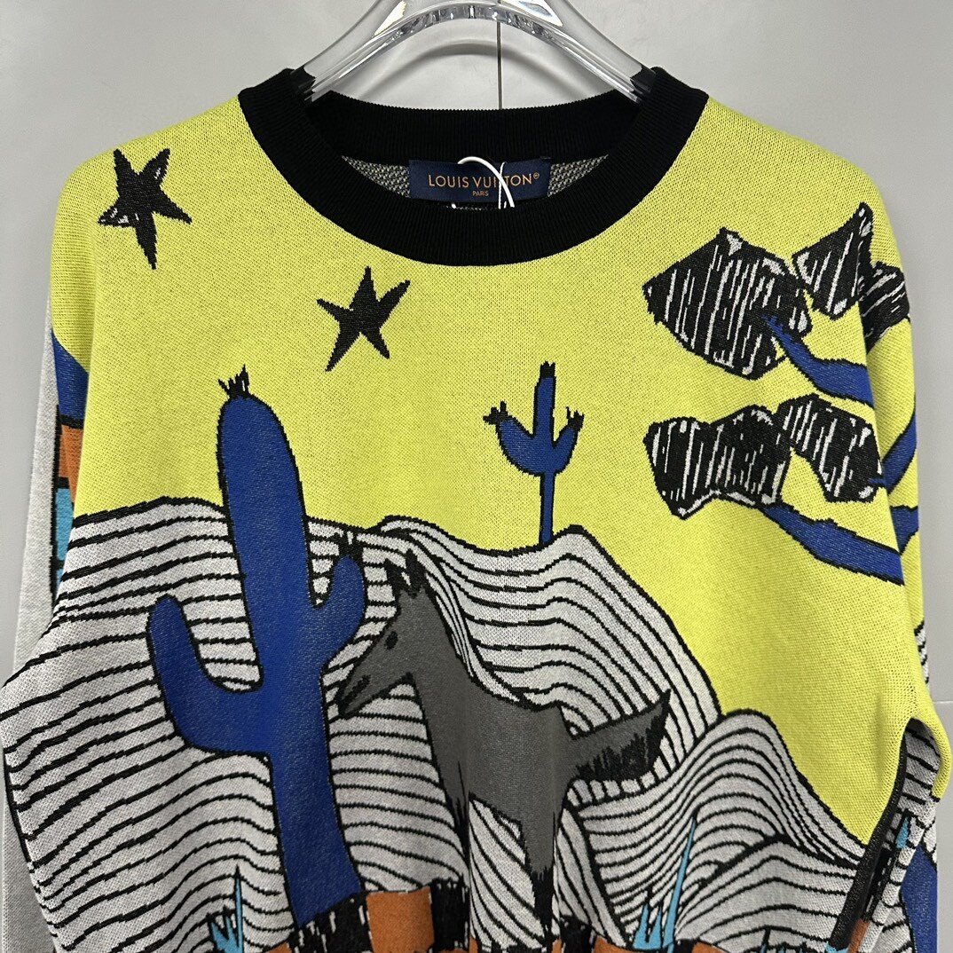 Louis Vuitton Animal Knit Sweater L — front
