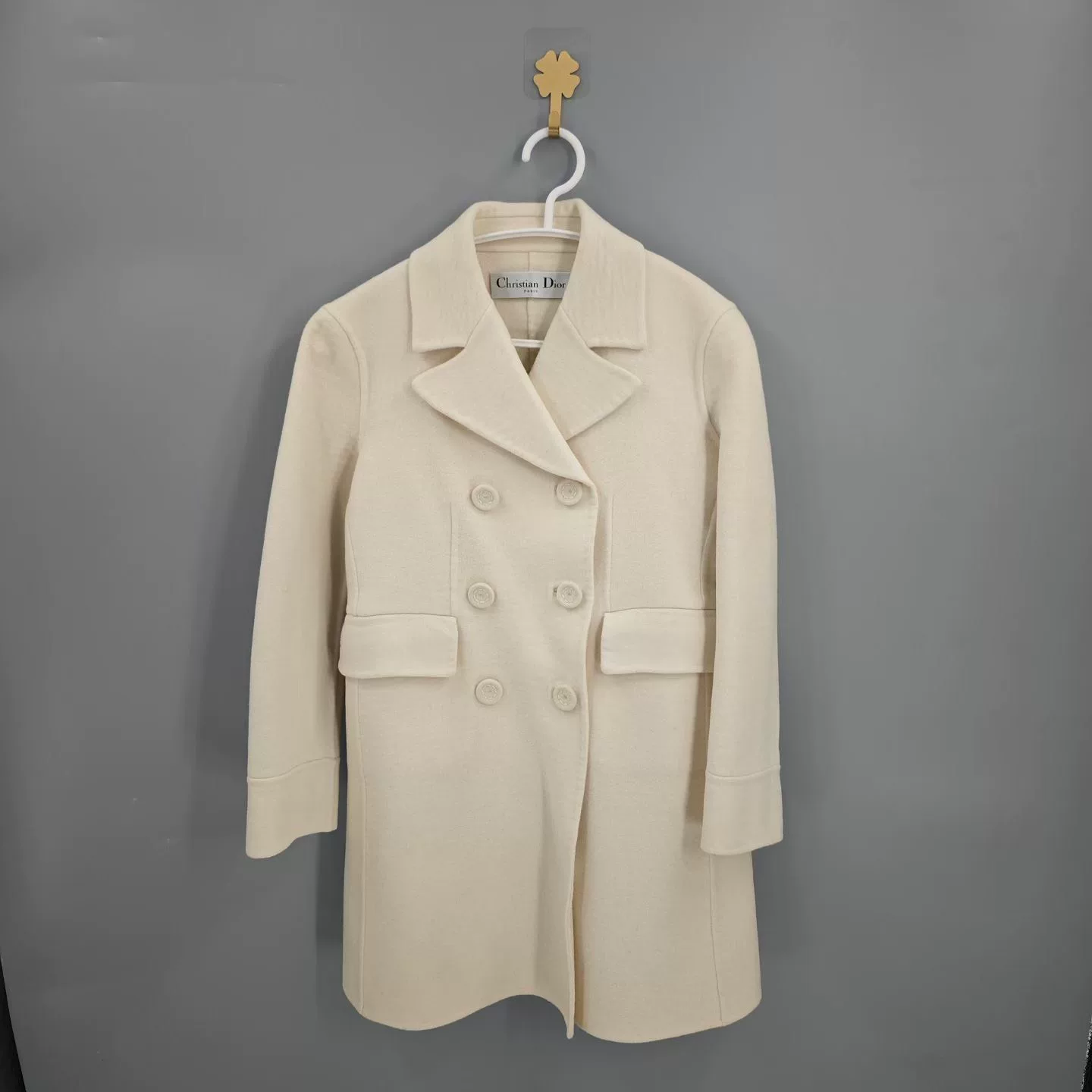 Dior Milk White Double-Breasted Coat