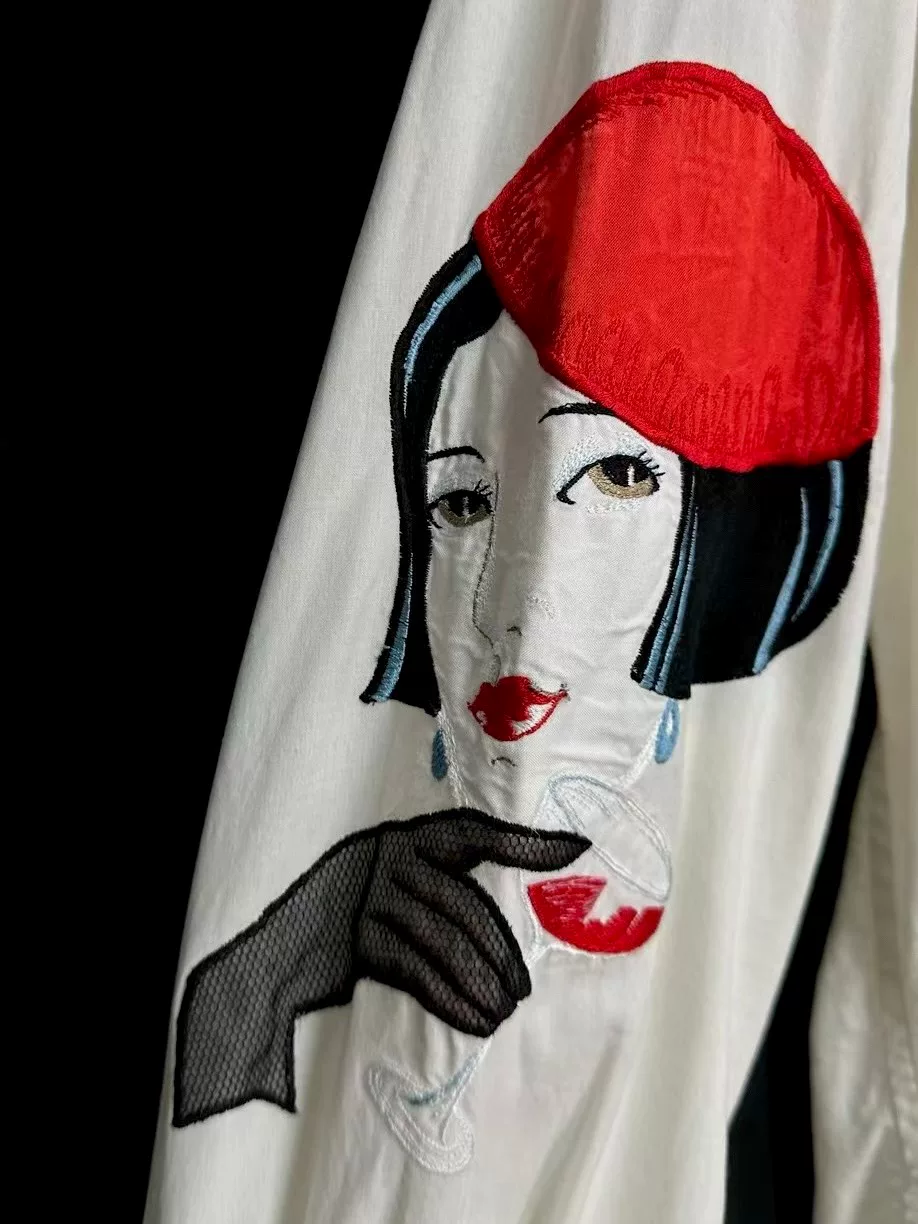 Yohji Yamamoto 04SS Embroidered White Shirt — detail