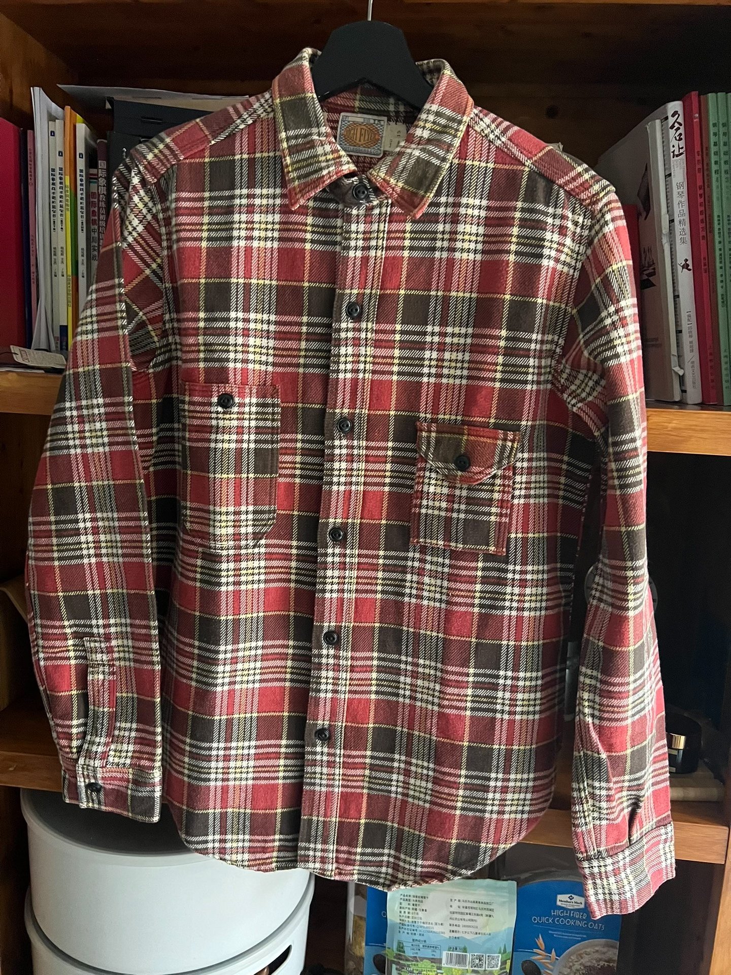Freewheelers Bootleggers Check Flannel Work Shirt — detail
