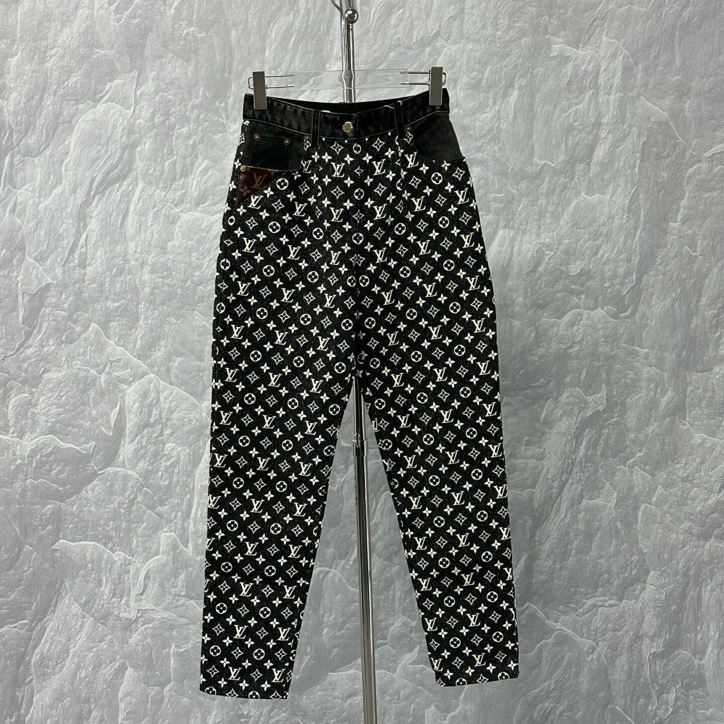 Louis Vuitton Monogram Tapered Denim Pants — front