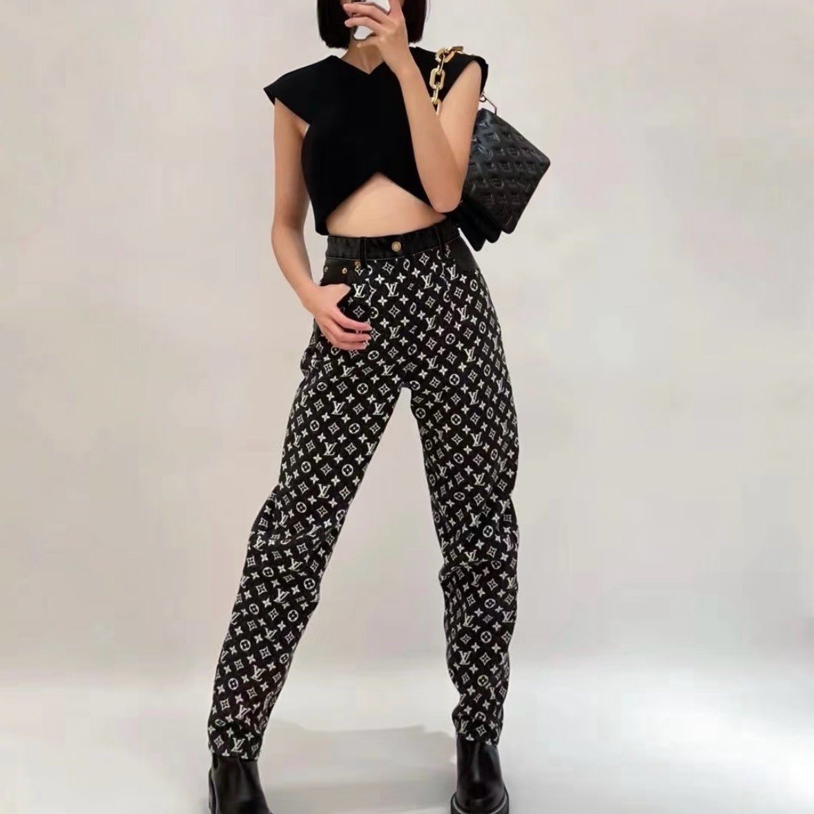 Louis Vuitton Monogram Tapered Denim Pants