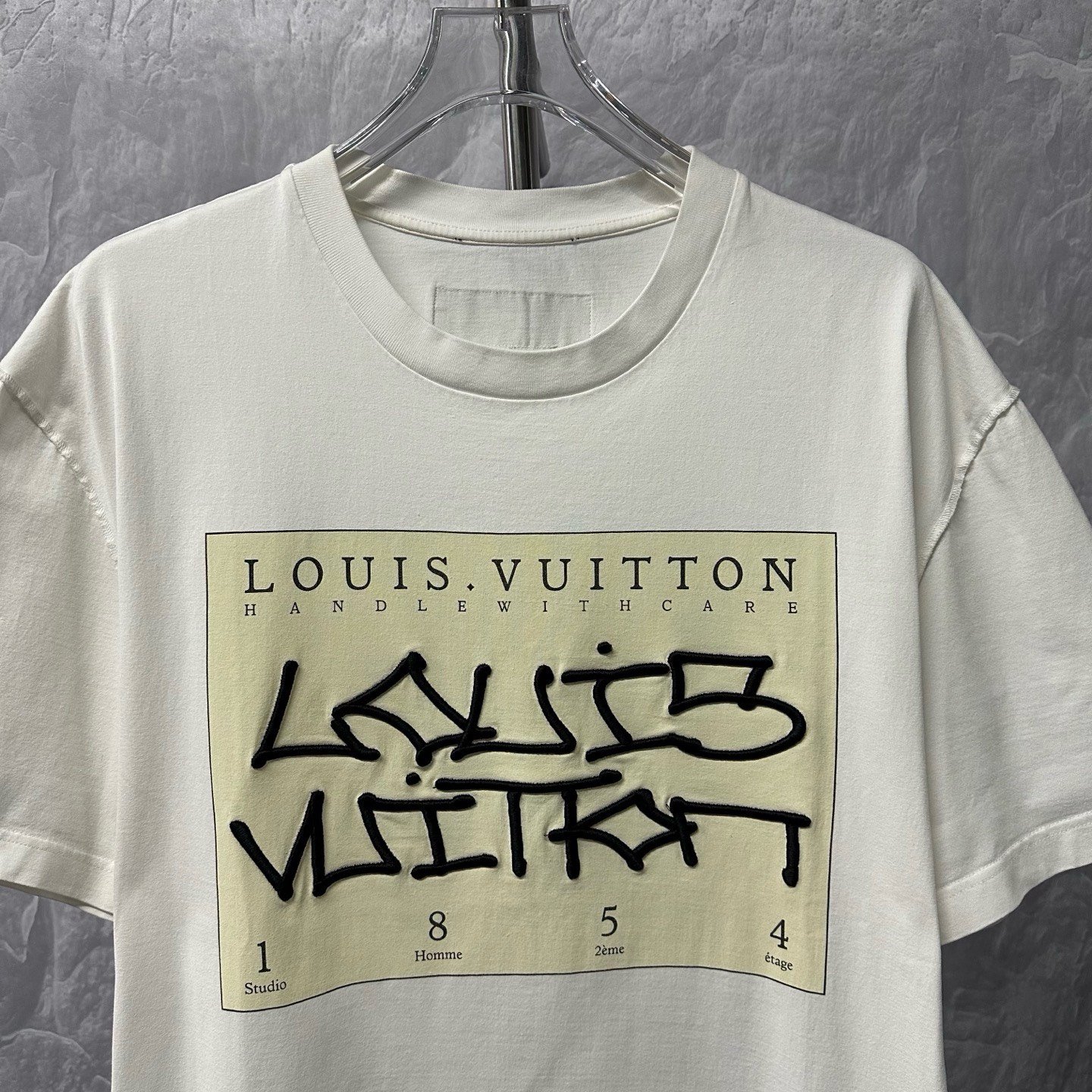 Louis Vuitton Embroidered Print Short-Sleeve Tee — front