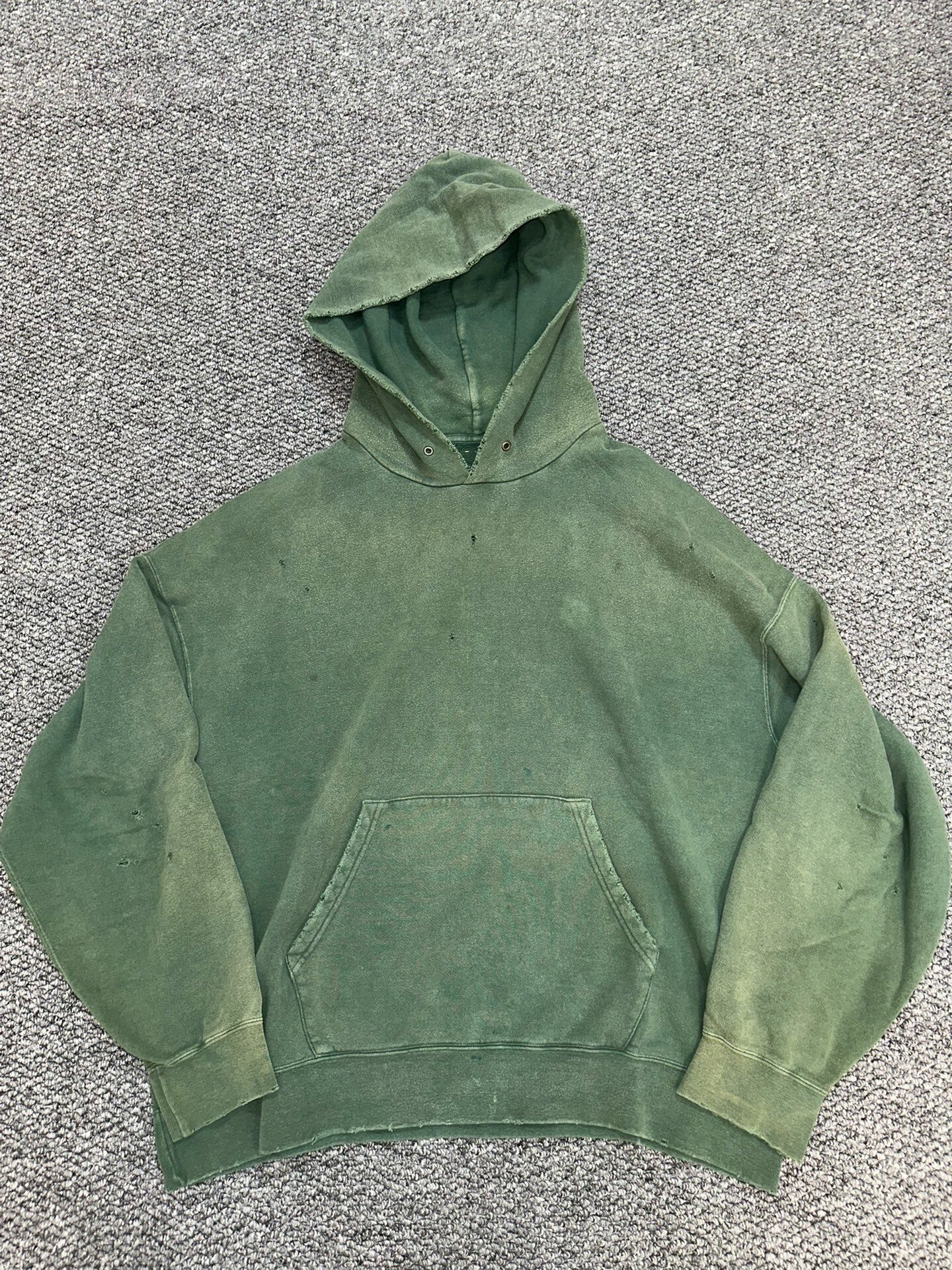 visvim Washed Distressed Green Hoodie