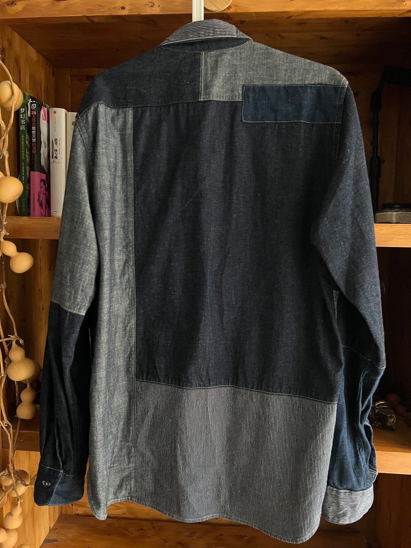 Nigel Cabourn Indigo Patchwork Workwear Shirt — label