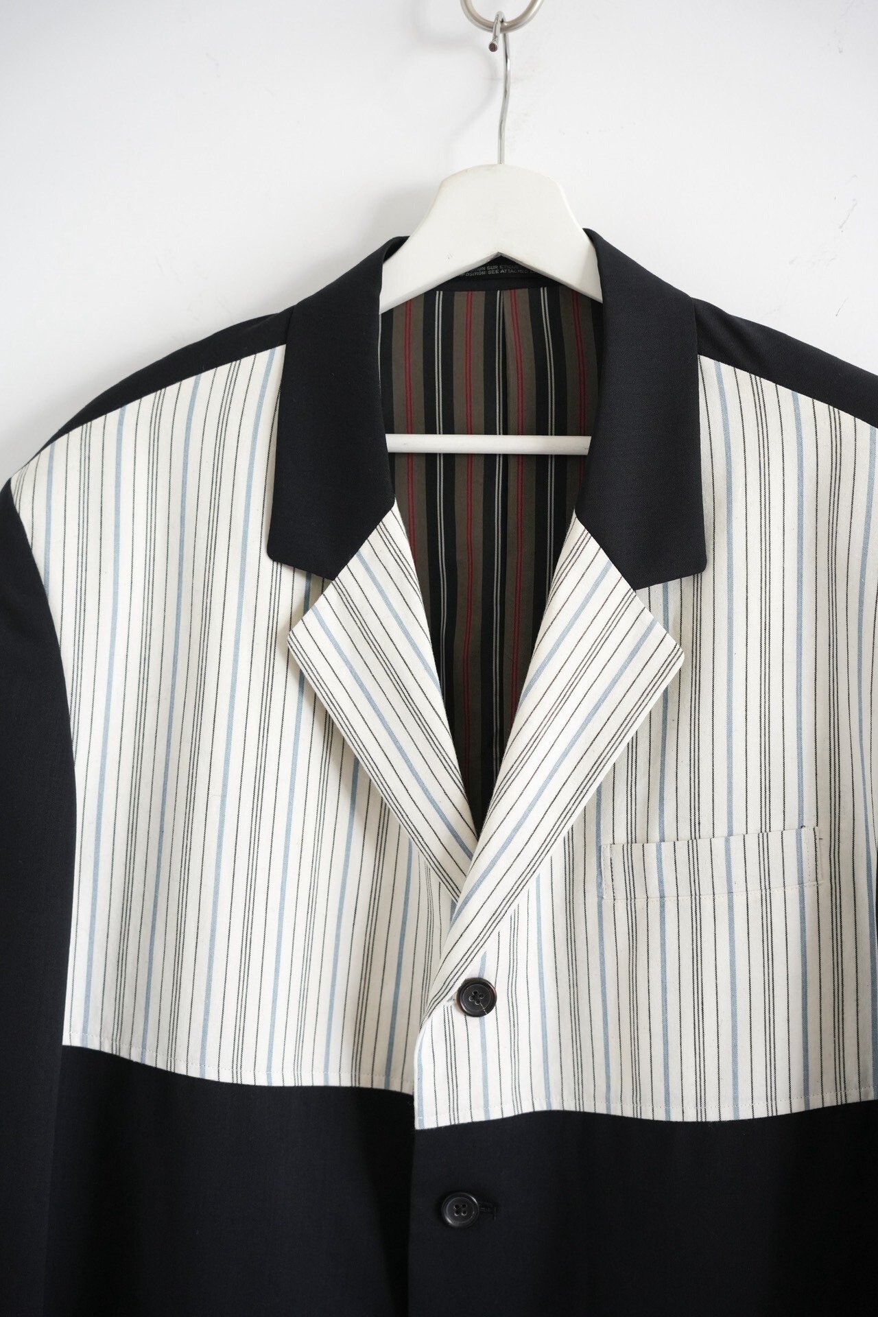 Yohji Yamamoto 93SS White Stripe Blazer — detail