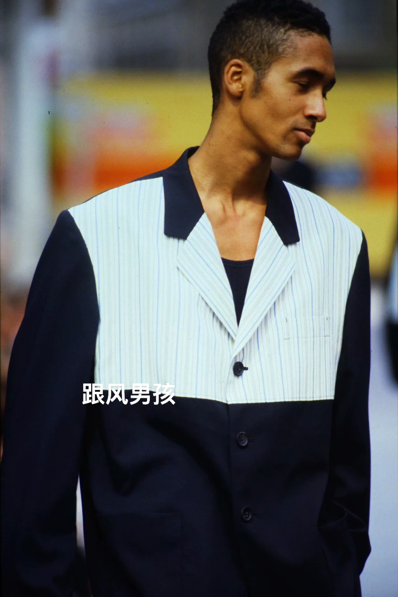 Yohji Yamamoto 93SS White Stripe Blazer — label