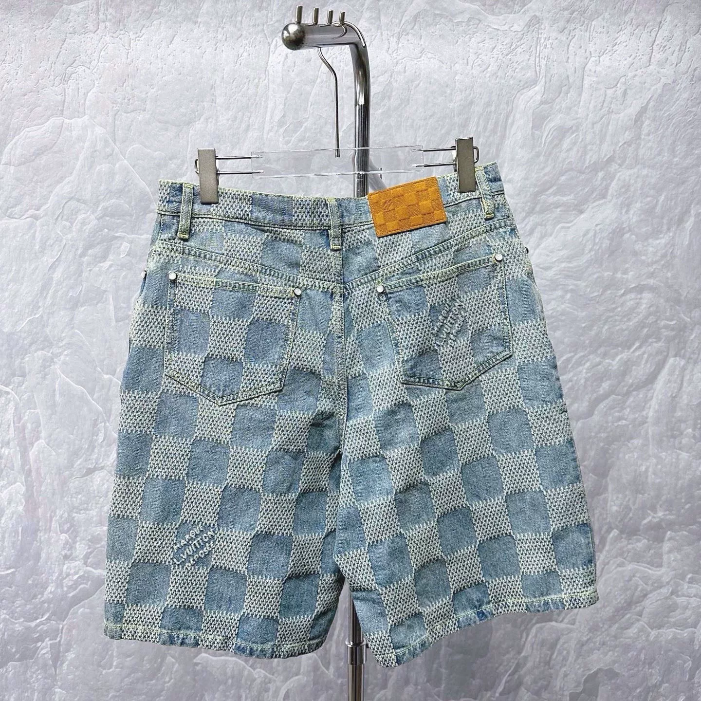 Louis Vuitton Checkerboard Denim Shorts — label