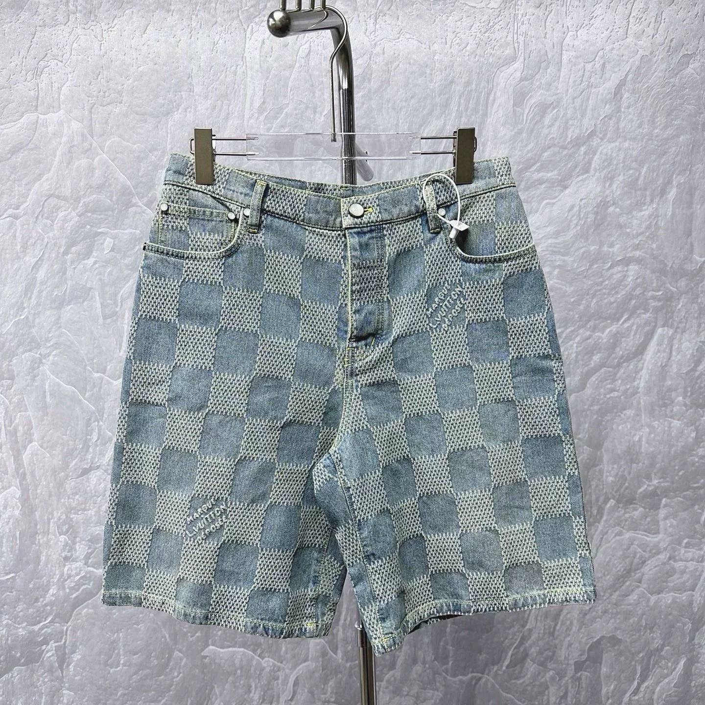 Louis Vuitton Checkerboard Denim Shorts — front