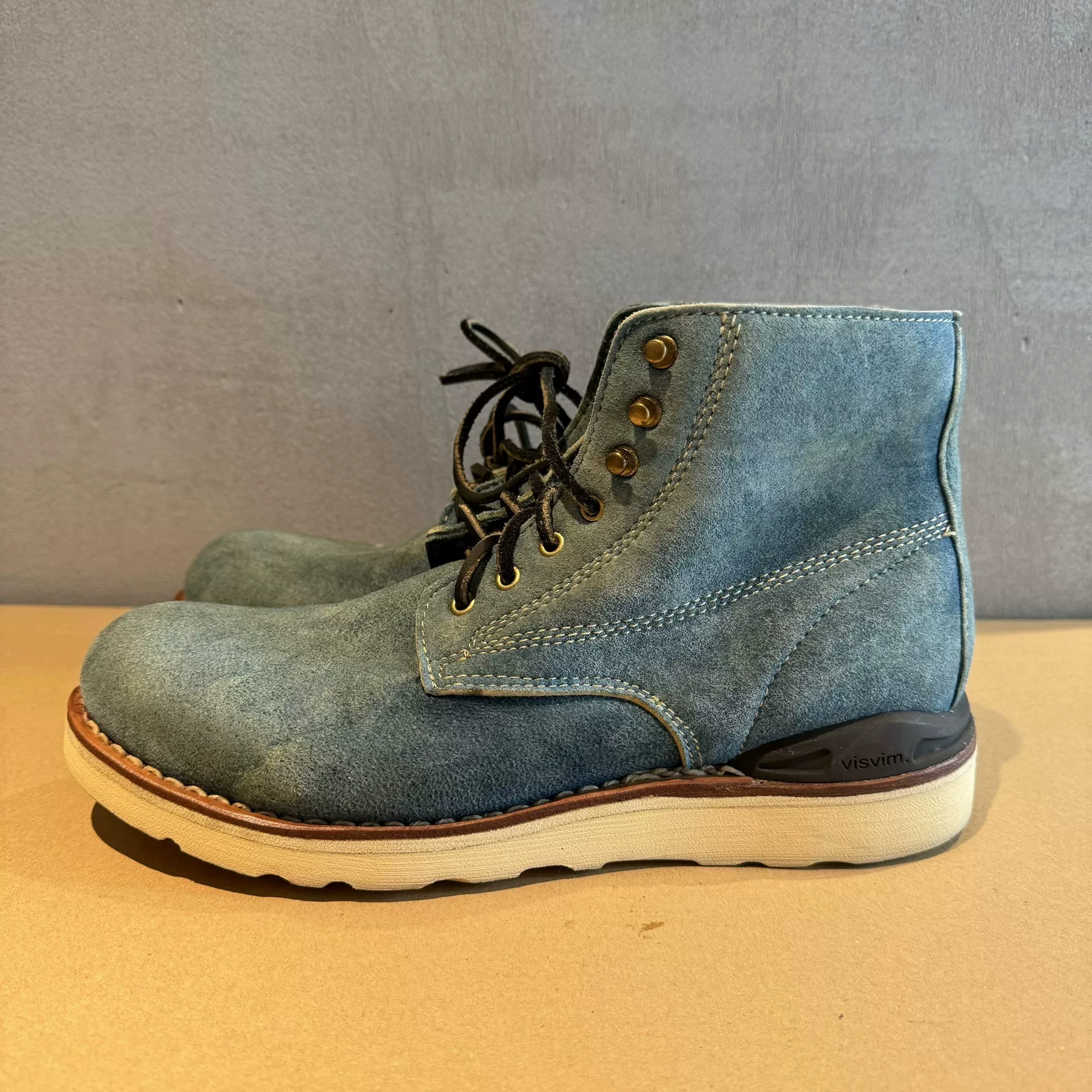 Visvim 12AW ICT Virgil Boots Indigo — front