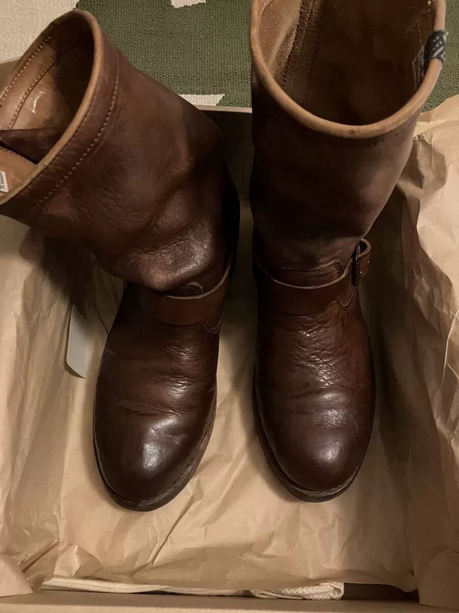 visvim F.I.L. Indigo Camping Trailer Boots — front