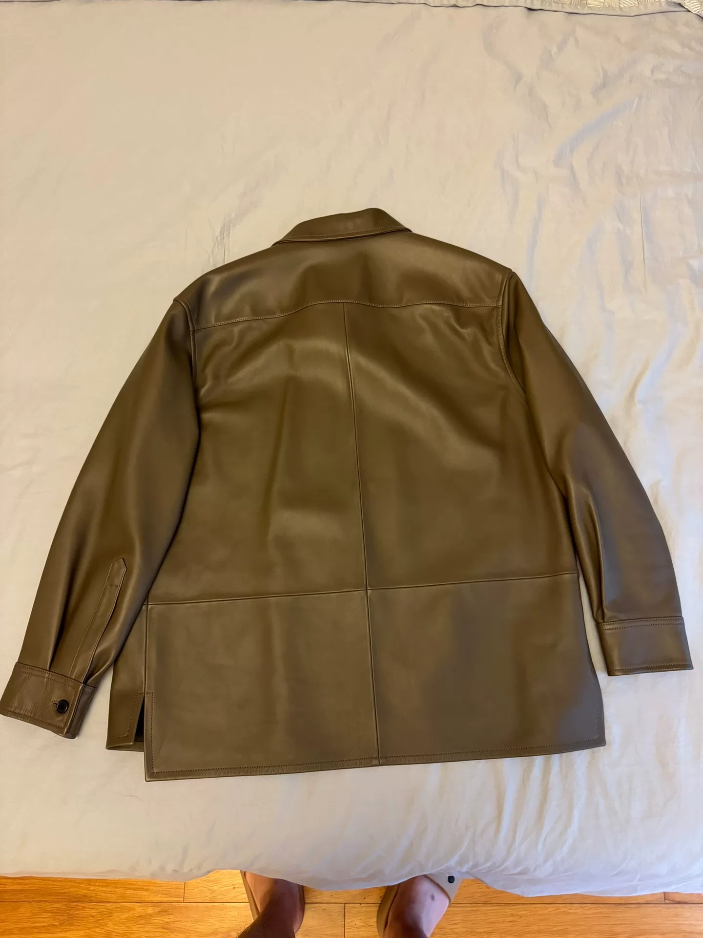 LOEWE Nappa Lambskin Zip Shirt Jacket — back