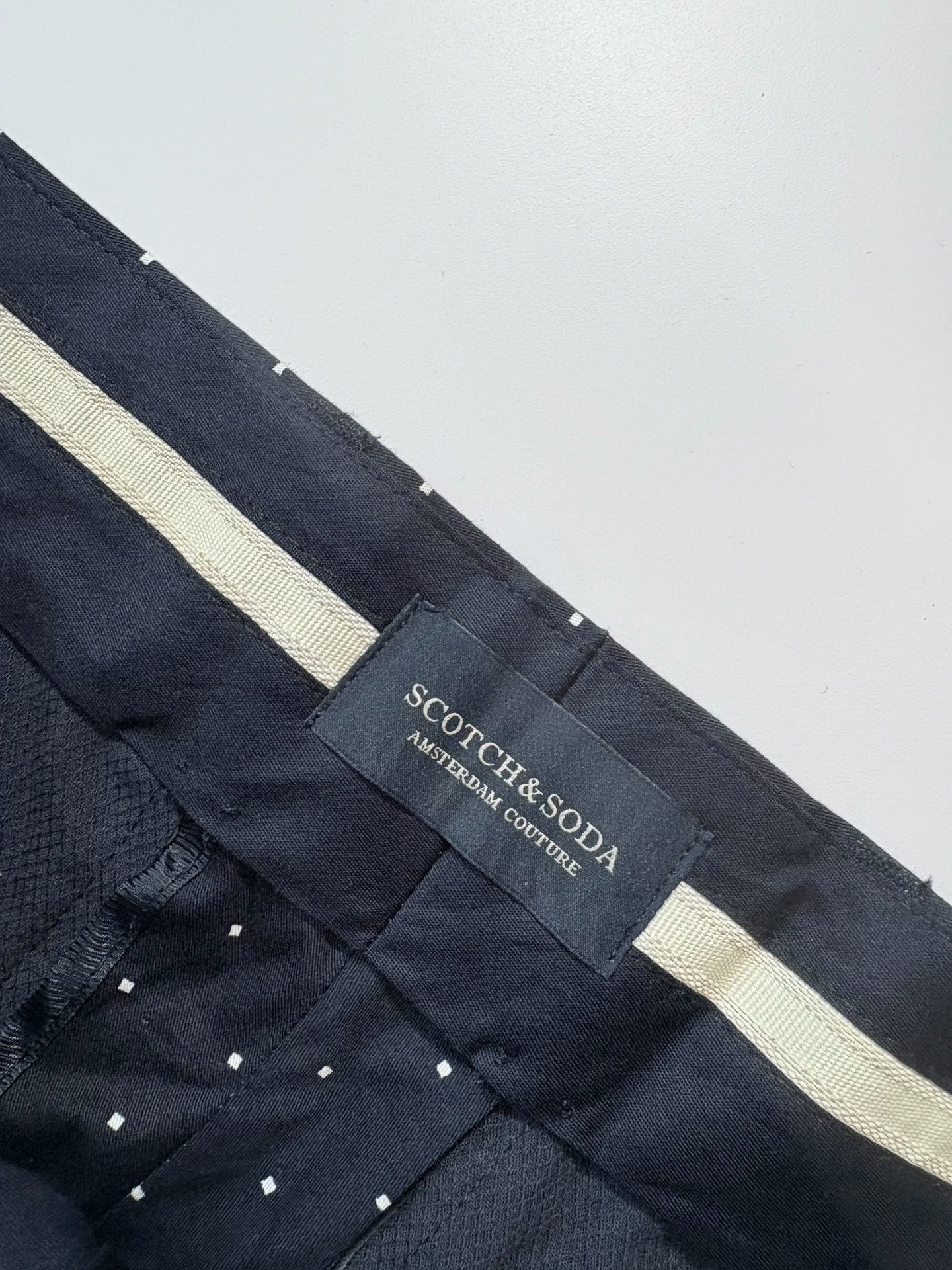 Scotch&Soda Dark Blue Polka Dot Pants — detail