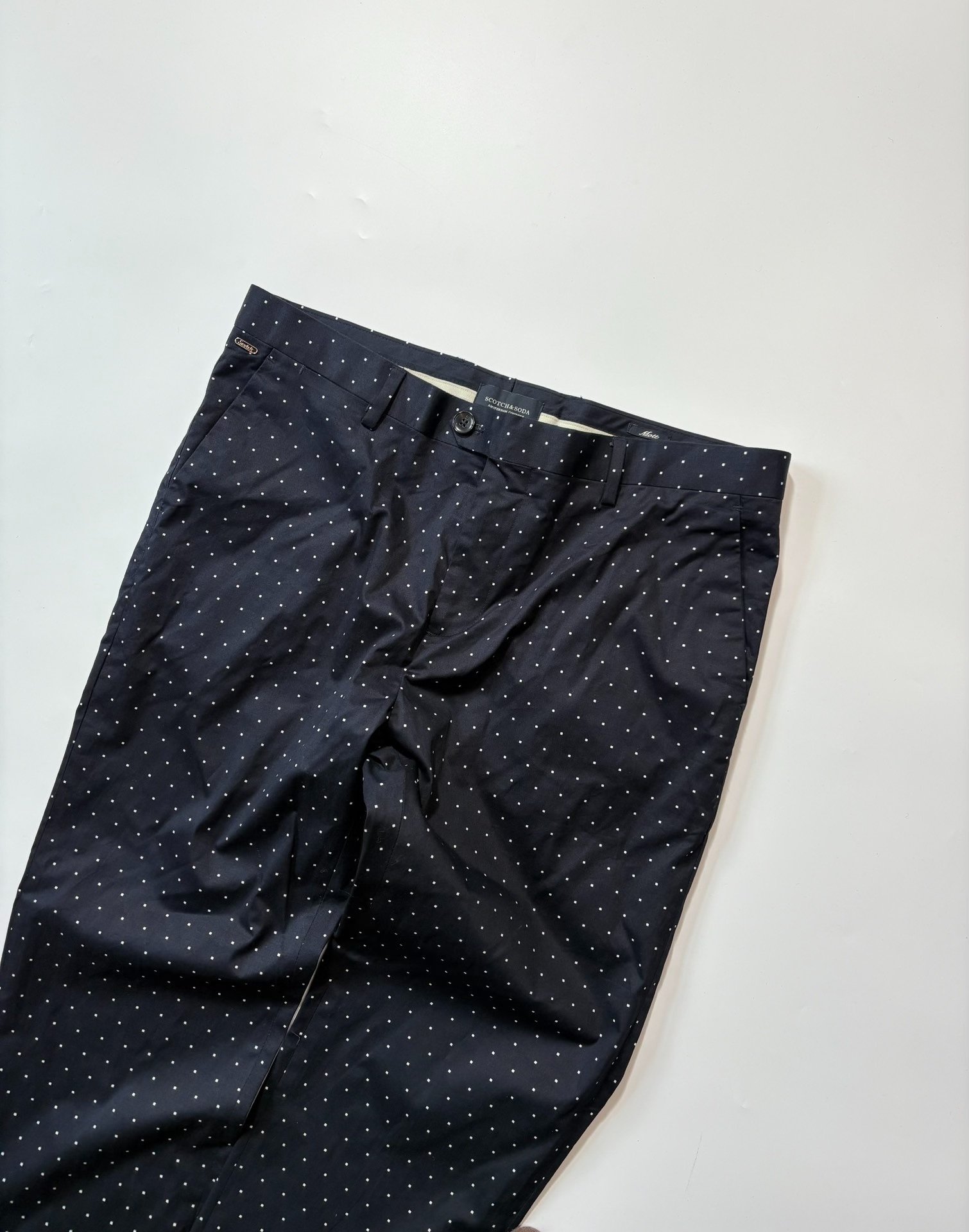Scotch&Soda Dark Blue Polka Dot Pants — front
